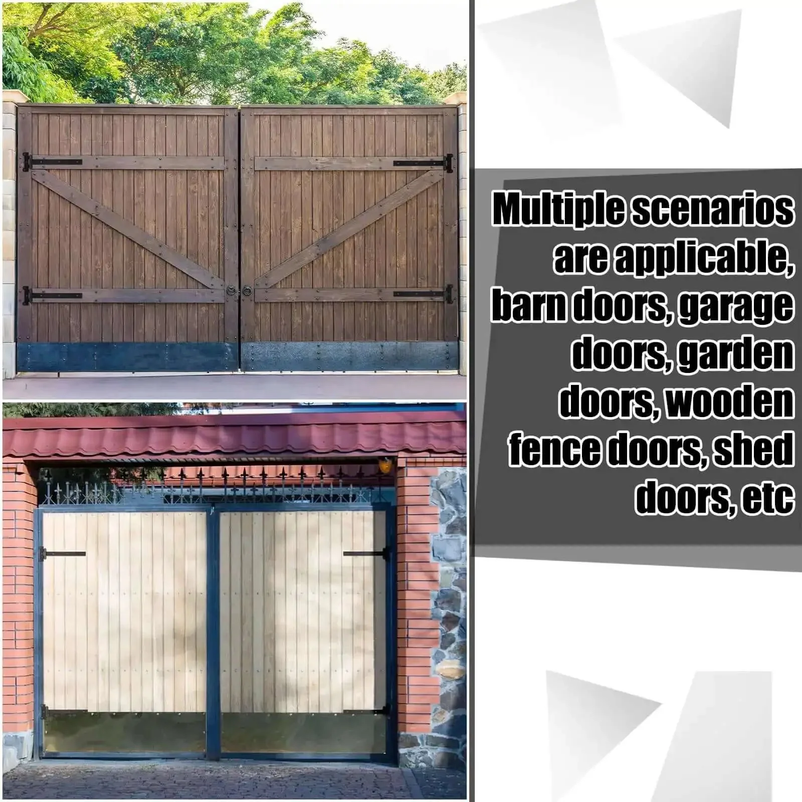 12-Inch Black Powder Coated T-Strap Gate Hinges Built Tough For Heavy Duty Doors Sheds And Barn Gates With 24 Mounting Screws 4 mm Thick Carbon Steel Construction Rust Resistant Secure Mounting For Long Lasting Performance - Image 3