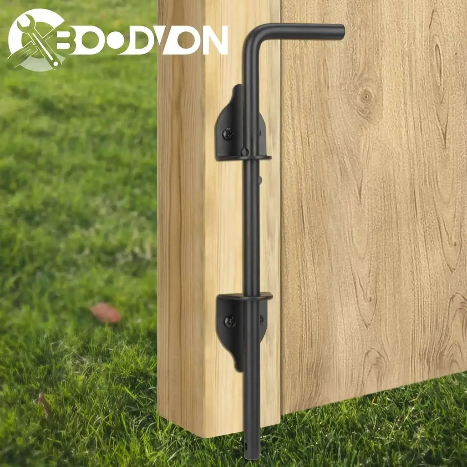 12 Inch Cane Bolt Gate Drop Rod Heavy Duty Gate Hardware For Wooden Fences And Metal Gates Ground Latch With Wrought Iron Look Black Finish Built To Last Tough As Nails Gate Stopper And Door Keeper Easy Install 1 Pack - Image 2
