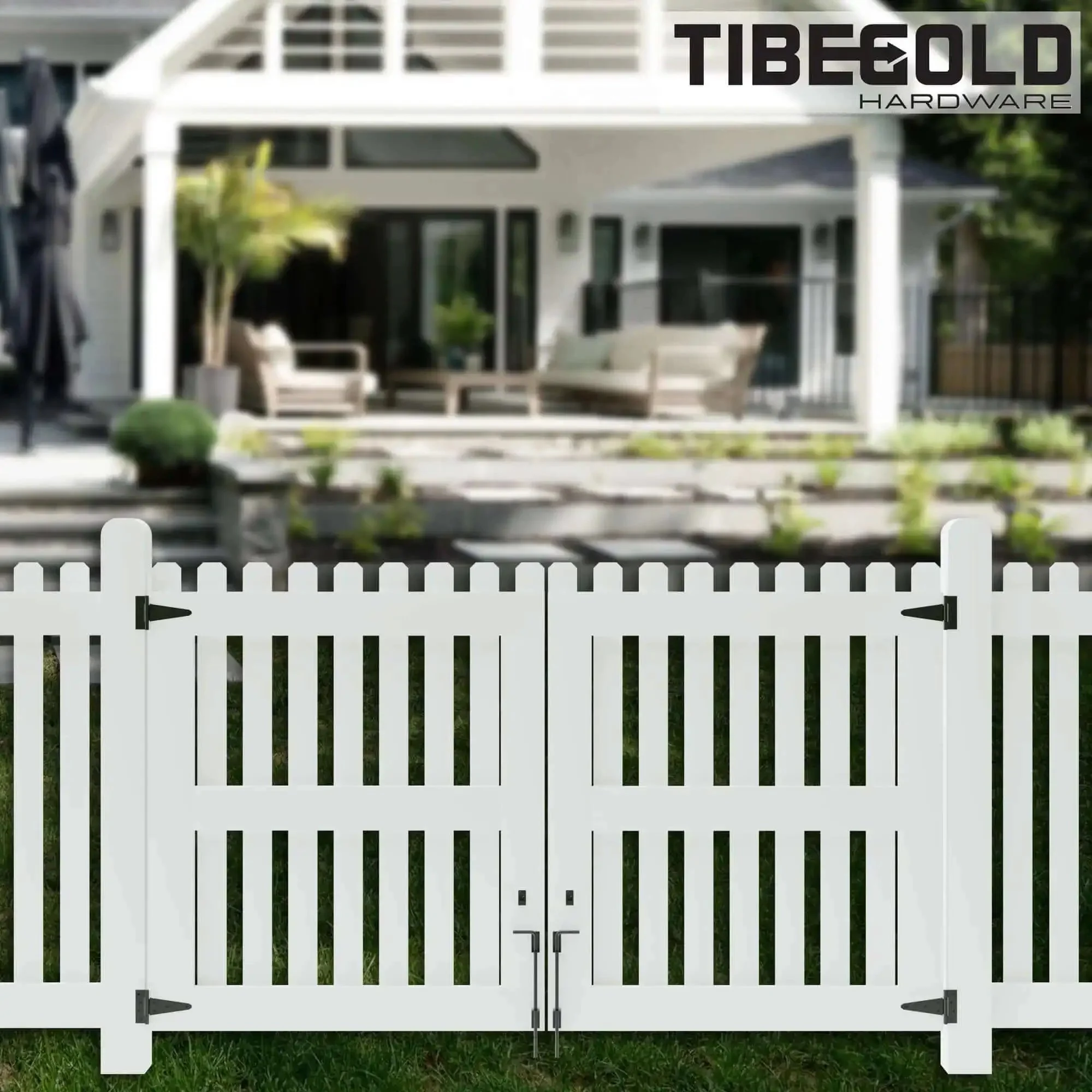 12 Inch Heavy Duty Cane Bolt Gate Drop Rod For Wood, PVC, Vinyl, And Metal Fences And Gates, Extra Thick Ground Latch Hardware, Wrought Iron Look With Black Finish, Durable Gate Stopper Latch, 1 Pack - Image 2