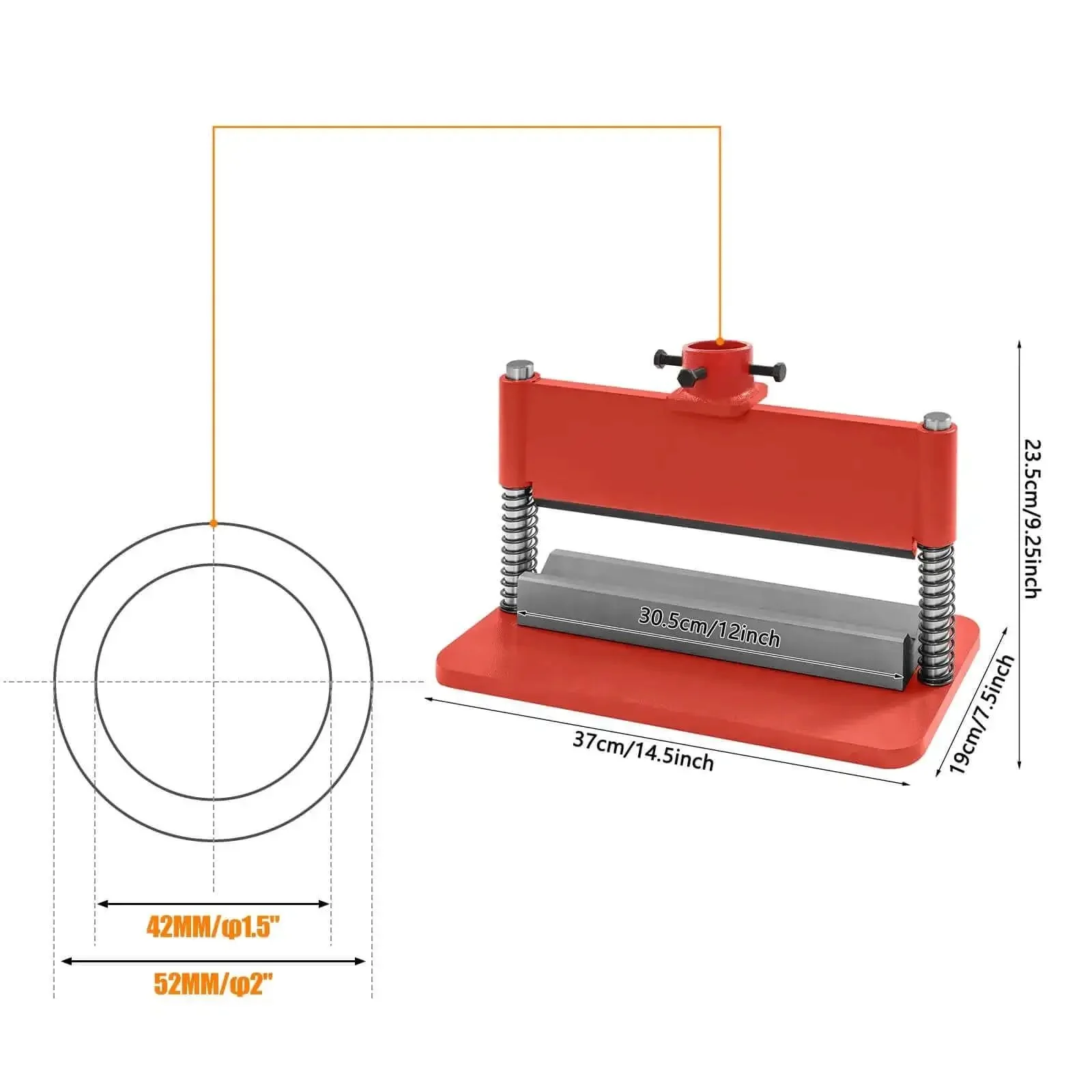 12 Inch Press Brake Attachment For 12 To 20 Ton Hydraulic Shop Presses Heavy Duty Metal Bending Tool For Metal Sheets Creating Complex Shapes Red With Quick Change Die For Accurate Bends And Repeatable Performance - Image 7