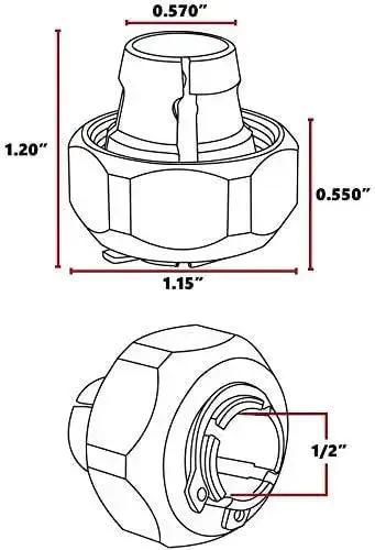 1/2 Inch Router Collet Replacement For Porter-Cable 690 890 Series Routers With Auto-Release Design, Reducing Bit Runout, Fits 1/2 Shank Bits, Durable Adapter For Home Workshop Projects - Image 4