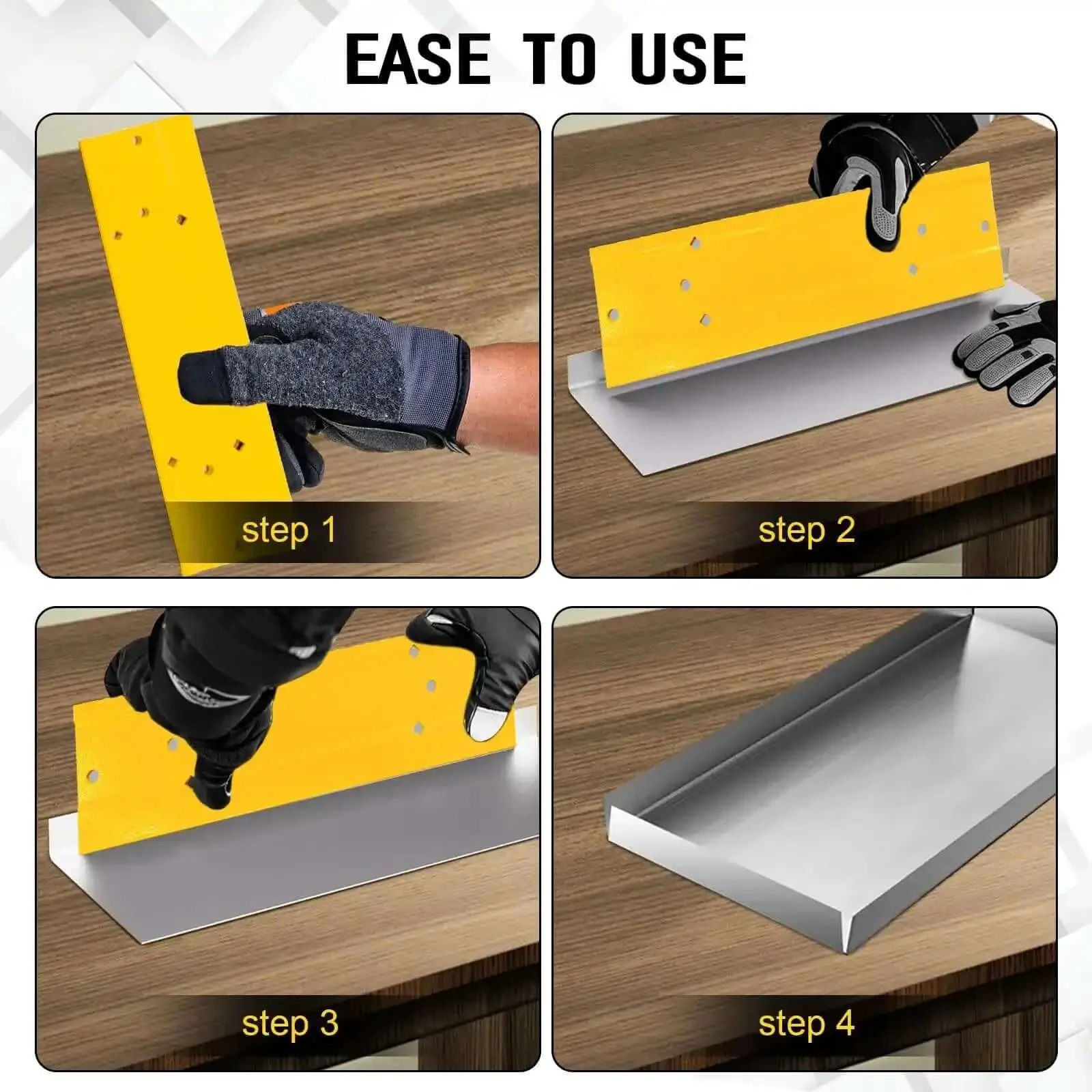 12 Inch Sheet Metal Bender Tool For Duct Bending And HVAC Projects With Dual Folding Depth Of Three Eighths Inch And One Inch Made From Carbon Steel For Durable Pro Grade Strong Folds And Long Lasting Use - Image 2