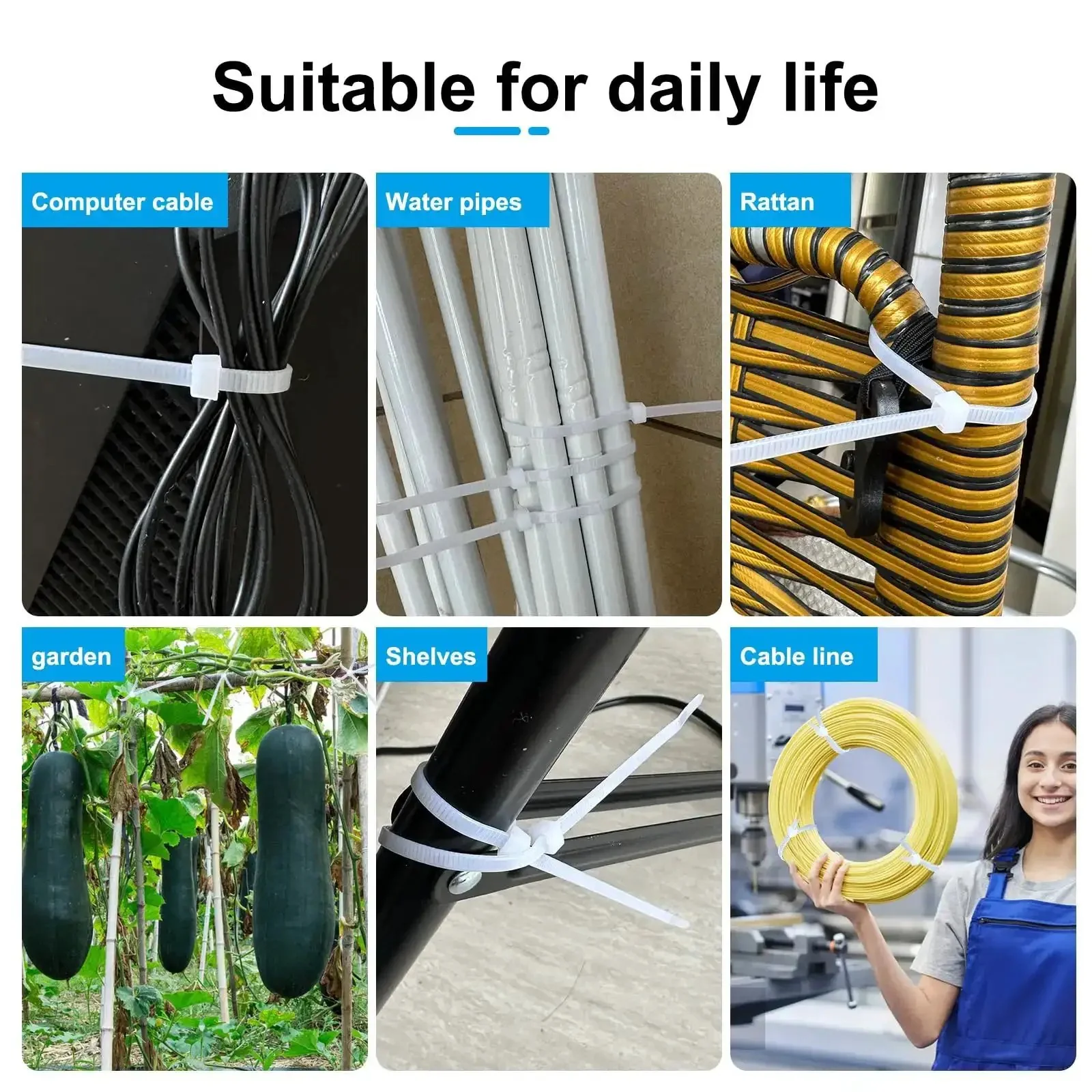 12 Inch Zip Ties 100 Pack Clear UV Resistant Industrial Cable Ties Self Locking Wire Ties For Indoor Outdoor Use 50 Lb Tensile Strength Built Tough Heavy Duty Nylon, Perfect For Fence, Garage, Camping And More - Image 4