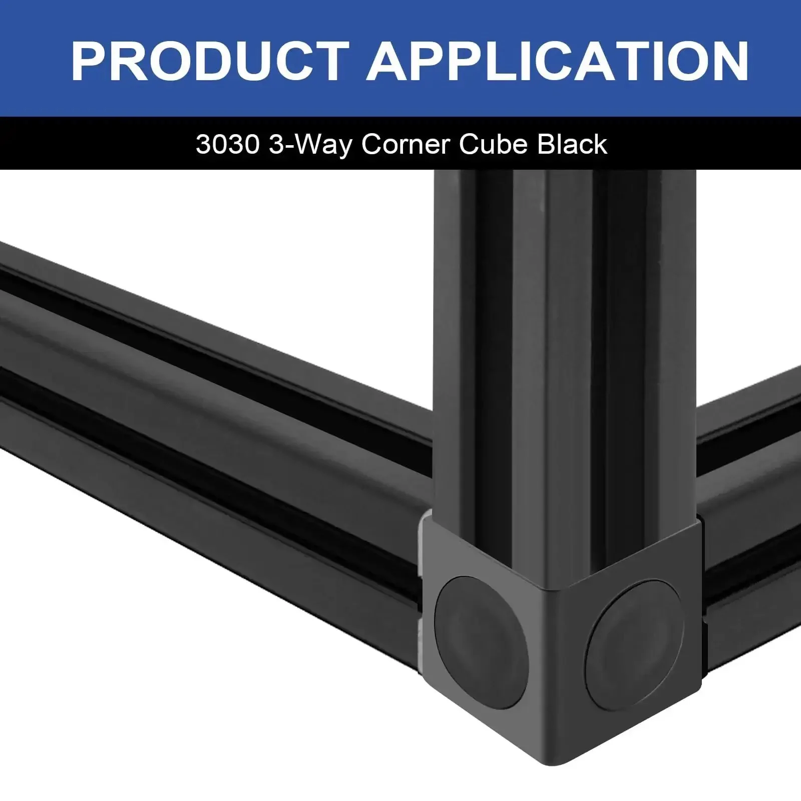 12 Pack 3030 Three Way Corner Cube For Aluminum Extrusion T Slot And V Slot Hardware With Screws And Nuts Black For 3030 Connector And 3D Printer Accessories - Image 2