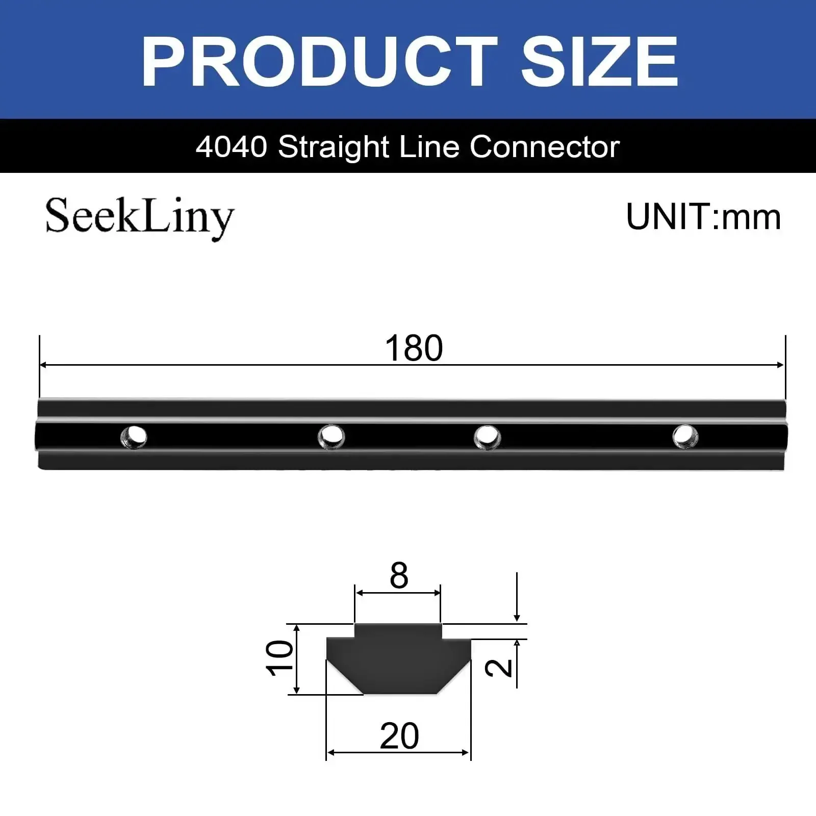 12 Pack 4040 Straight Connector Corner Brackets Joint Plates With Screws And Wrench For Aluminum Extrusion 4040 T Slot And V Slot 3D Printer Accessories Black - Image 5