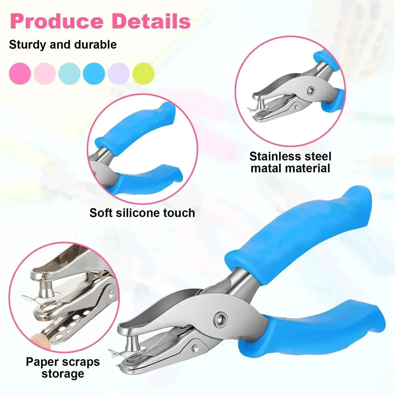12 Pack Dope Cushioned Grip Single Hole Paper Punch Heavy Duty Hand Tool For Greeting Cards Scrapbooks Notebooks Craft Paper And DIY Invitations Perfect For Card Making Scrapbooking Invitations And Creative Projects - Image 6