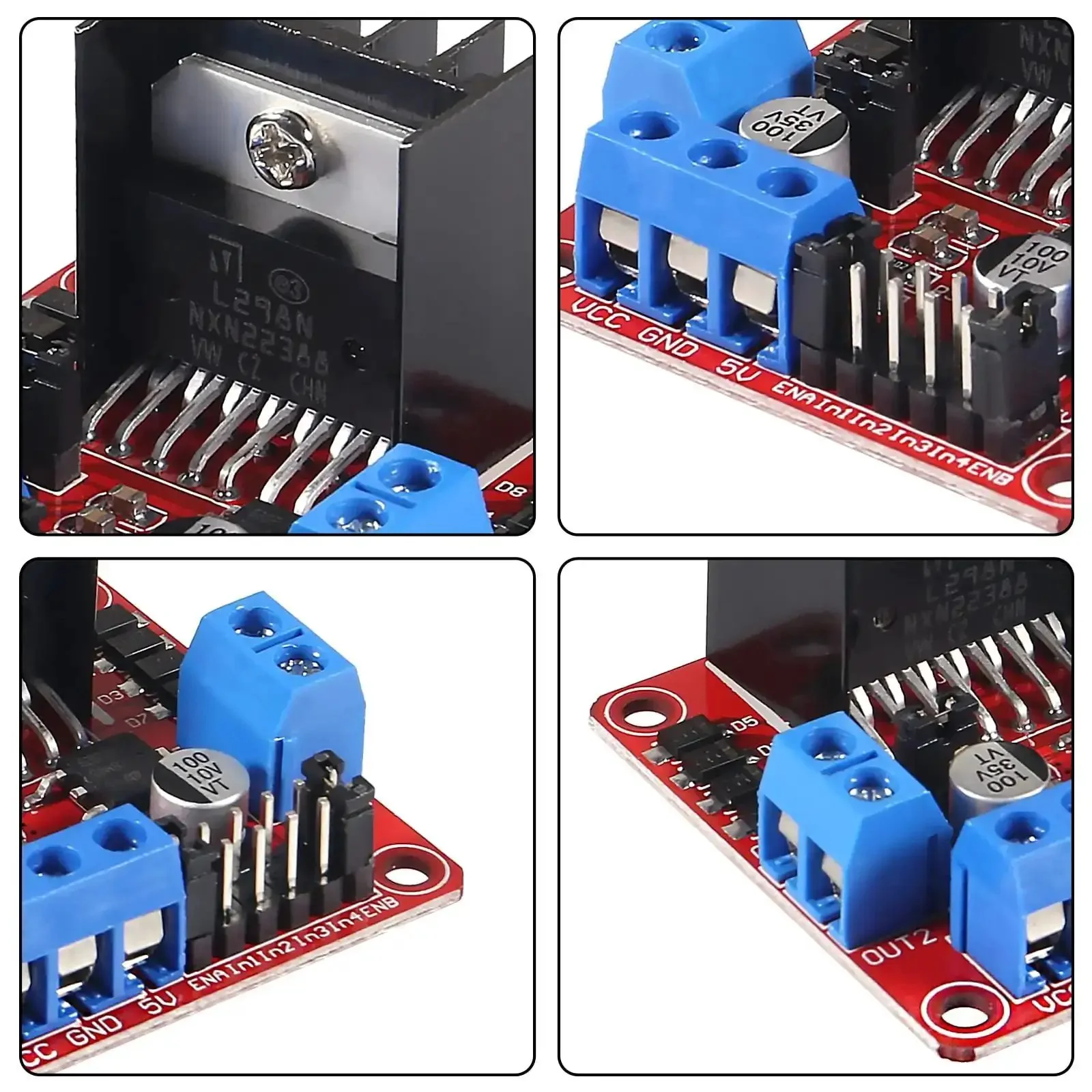 12 Pack Dual H Bridge Motor Driver Controller Board Module for Arduino Projects With Jumper Wires, Drives Stepper and DC Motors, Ideal for Smart Car Projects, Compatible With UNO R3 Mega 2560 and Other Arduino Boards - Image 4