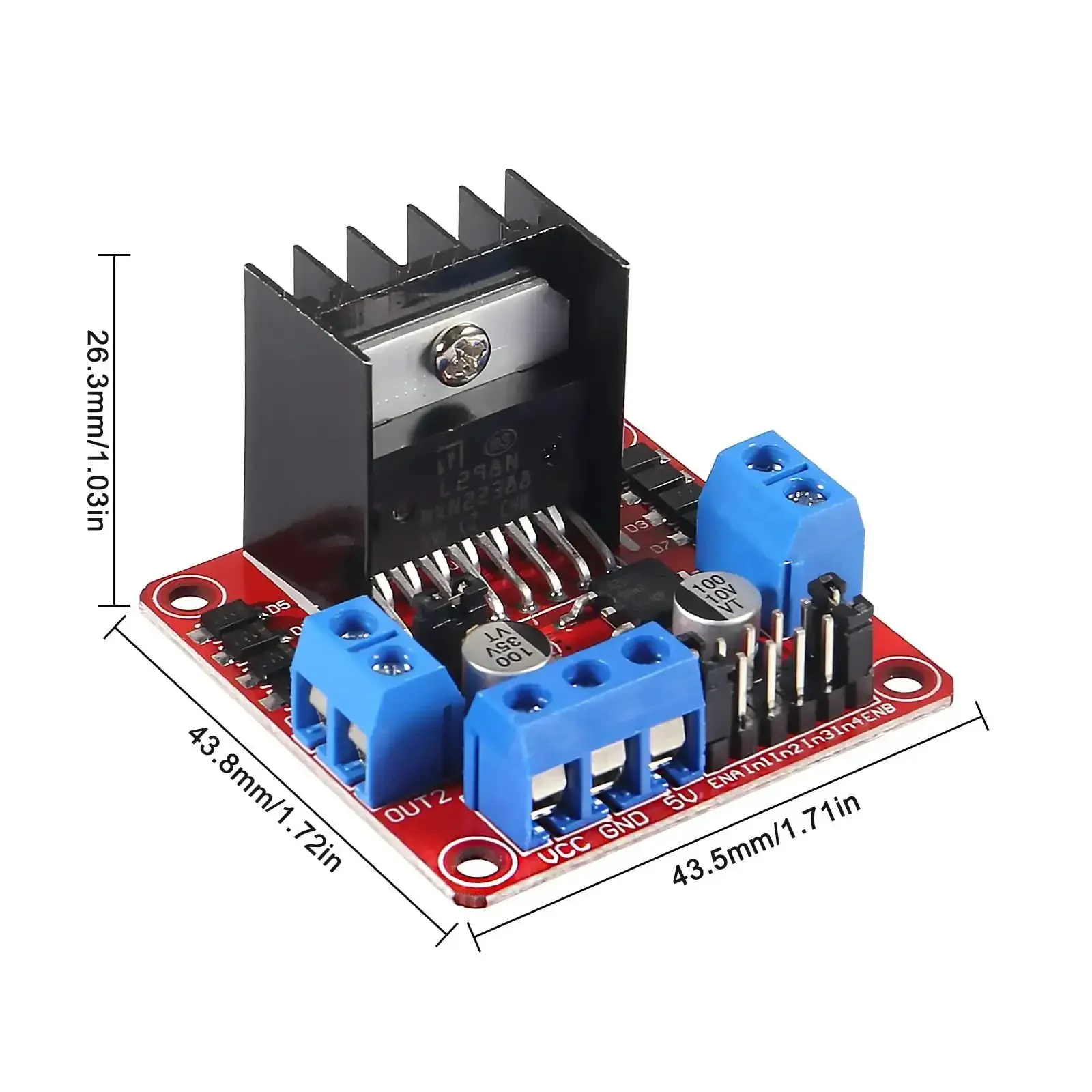 12 Pack Dual H Bridge Motor Driver Controller Board Module for Arduino Projects With Jumper Wires, Drives Stepper and DC Motors, Ideal for Smart Car Projects, Compatible With UNO R3 Mega 2560 and Other Arduino Boards - Image 5