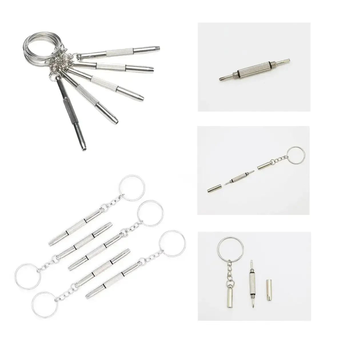 12 Pack Eyeglass Screwdriver Keychain Set Mini 3 In 1 Flat Phillips Hex Drivers Pocket Size For Eyeglasses Frames Nose Pads Cleaning And Repair Watches Jewelry Portable Tool Kit - Image 2