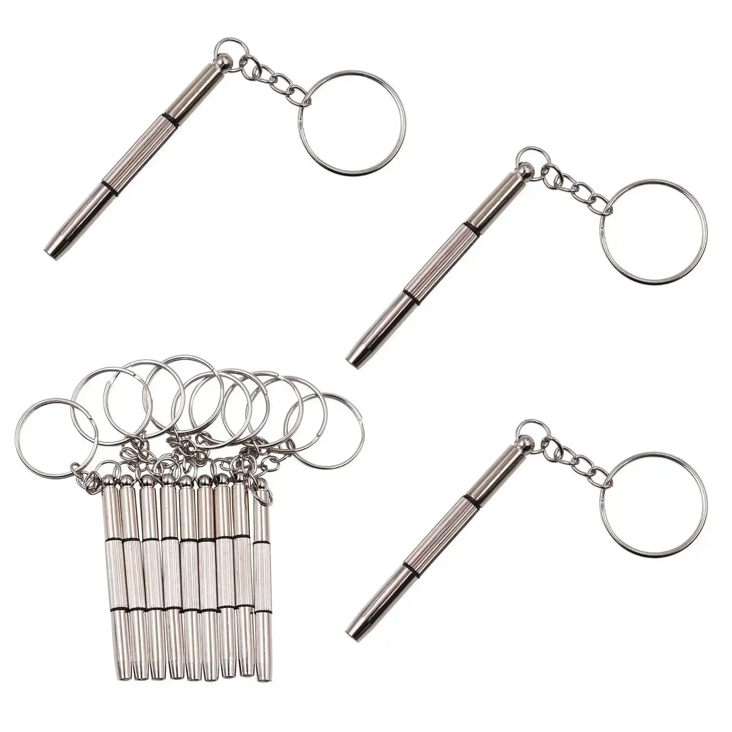 12 Pack Eyeglass Screwdriver Keychain Set Mini 3 In 1 Flat Phillips Hex Drivers Pocket Size For Eyeglasses Frames Nose Pads Cleaning And Repair Watches Jewelry Portable Tool Kit - Image 4