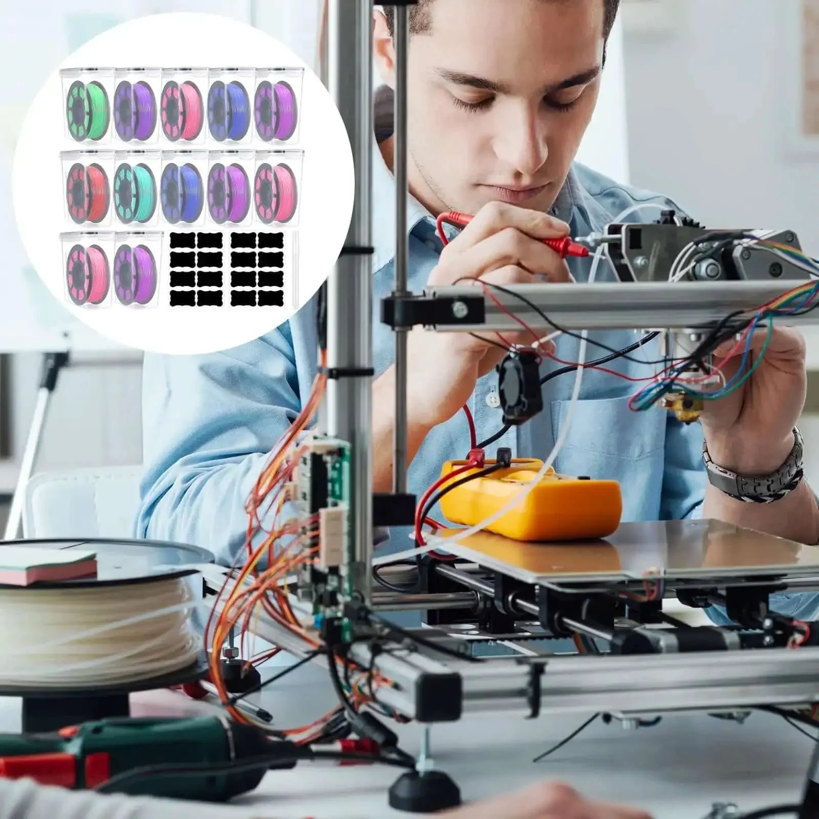 12 Pack Filament Storage Boxes With Lids For 3D Printing Spools Clear Moisture Dust And Water Proof Boxes With Labels Portable Sealing And Protection Includes 2 Stickers And 1 Marker Pen - Image 3