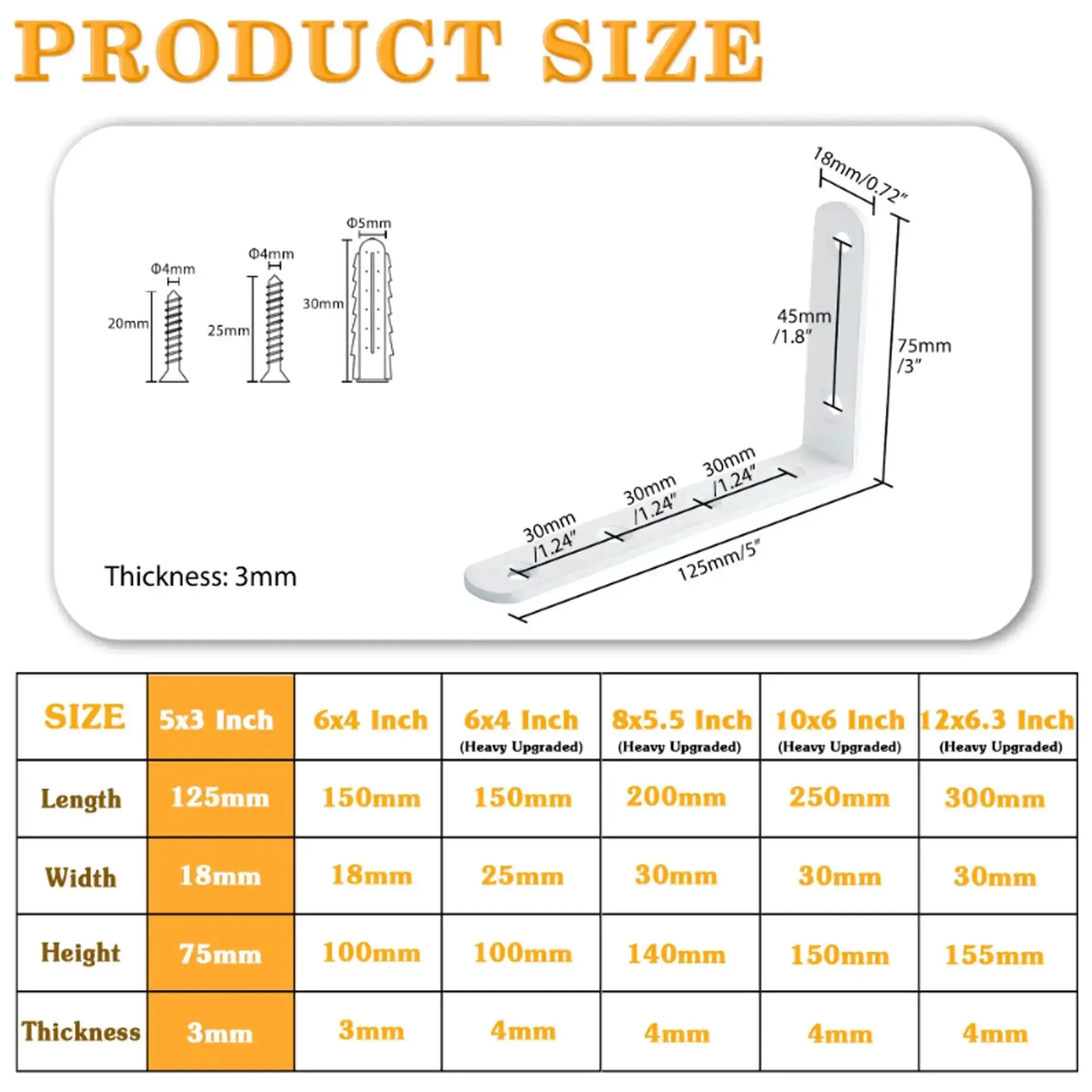12 Pack Floating Shelf Brackets White Heavy Duty L Shaped Corner Braces For Hanging Shelves 5 By 3 Inch Stainless Steel Rust Resistant DIY Support Easy To Install Built To Last - Image 9