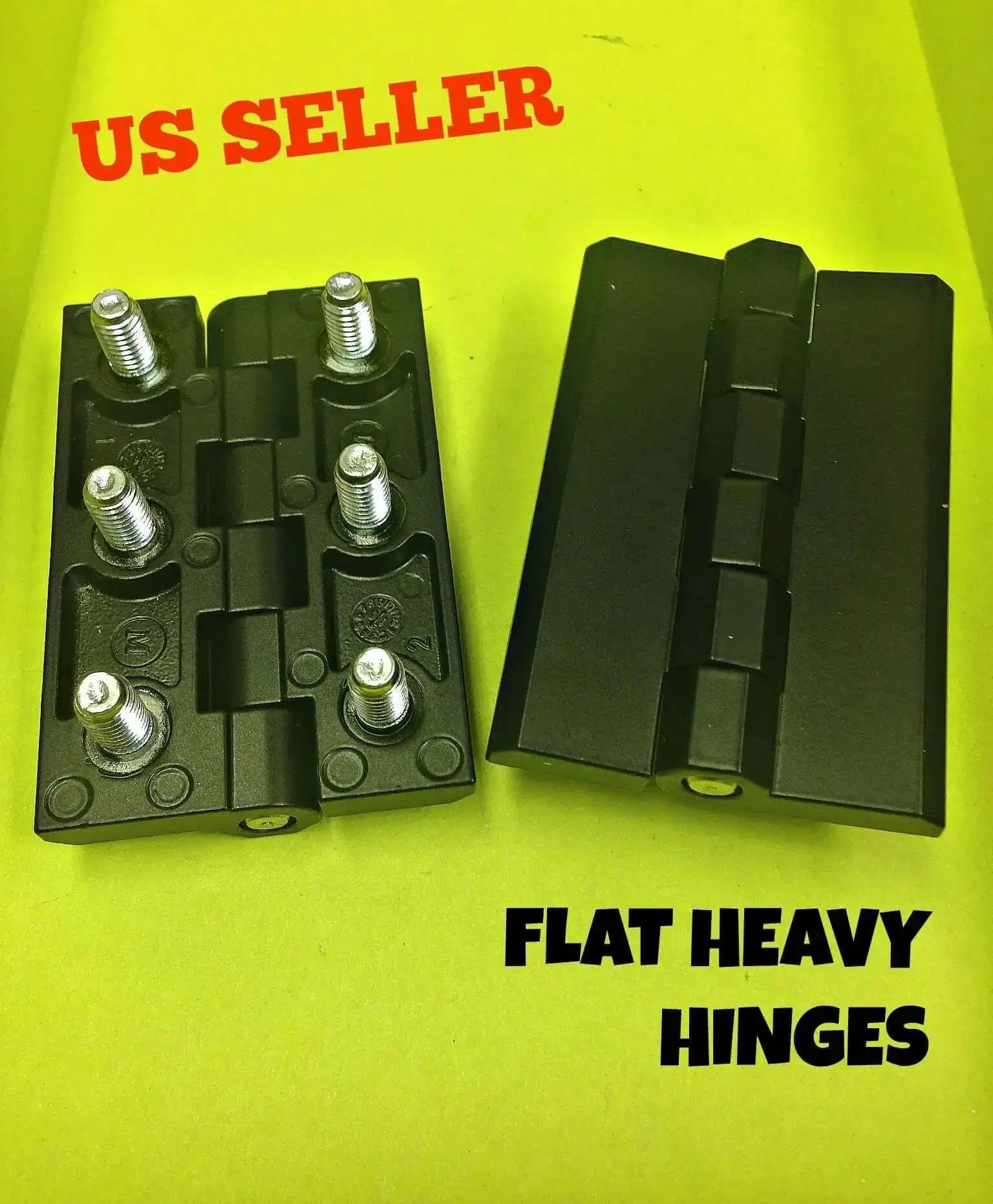 12 Pack Heavy Duty Black Flat Leaf Hinges 270 Degree For Doors Trucks Cabinets With 6 M8 Bolts Flush Mount Zamak Body Durable Pin Perfect For Generators Electric Panels - Image 4