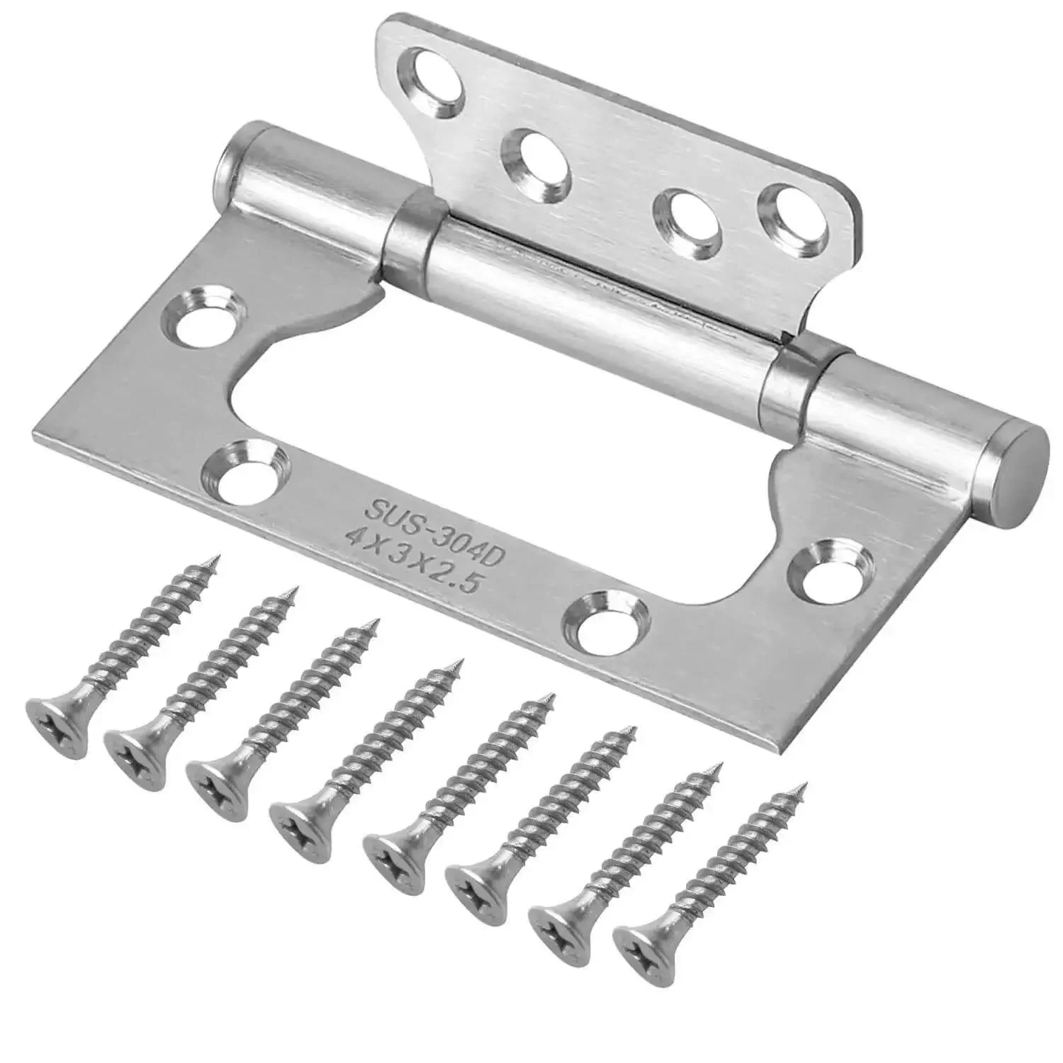 12 Pack Stainless Steel Door Hinges 4 By 3 Inch Non Mortise With Mounting Hardware Brushed Finish Rust Resistant Easy Install For Interior Doors Durable Door Swing Replacement