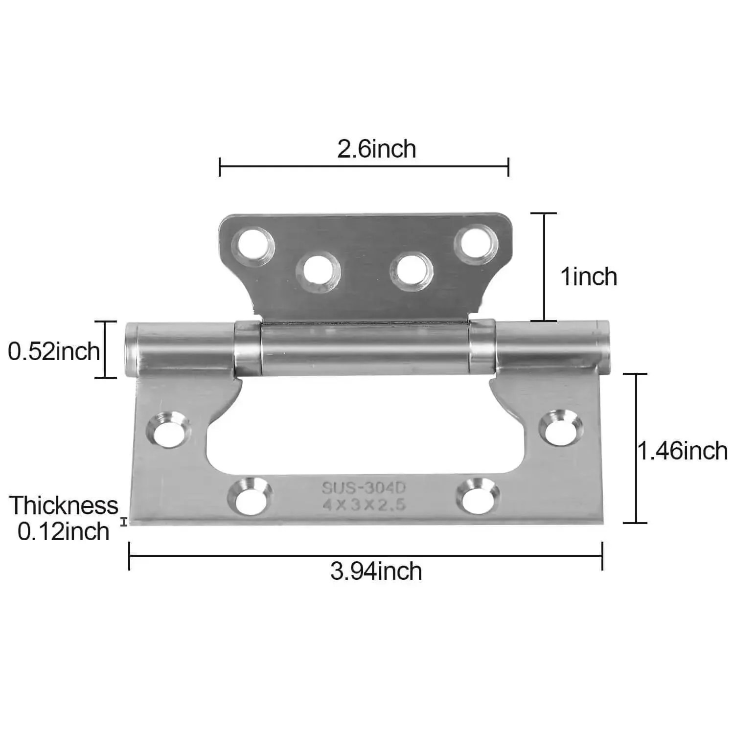 12 Pack Stainless Steel Door Hinges 4 By 3 Inch Non Mortise With Mounting Hardware Brushed Finish Rust Resistant Easy Install For Interior Doors Durable Door Swing Replacement - Image 5