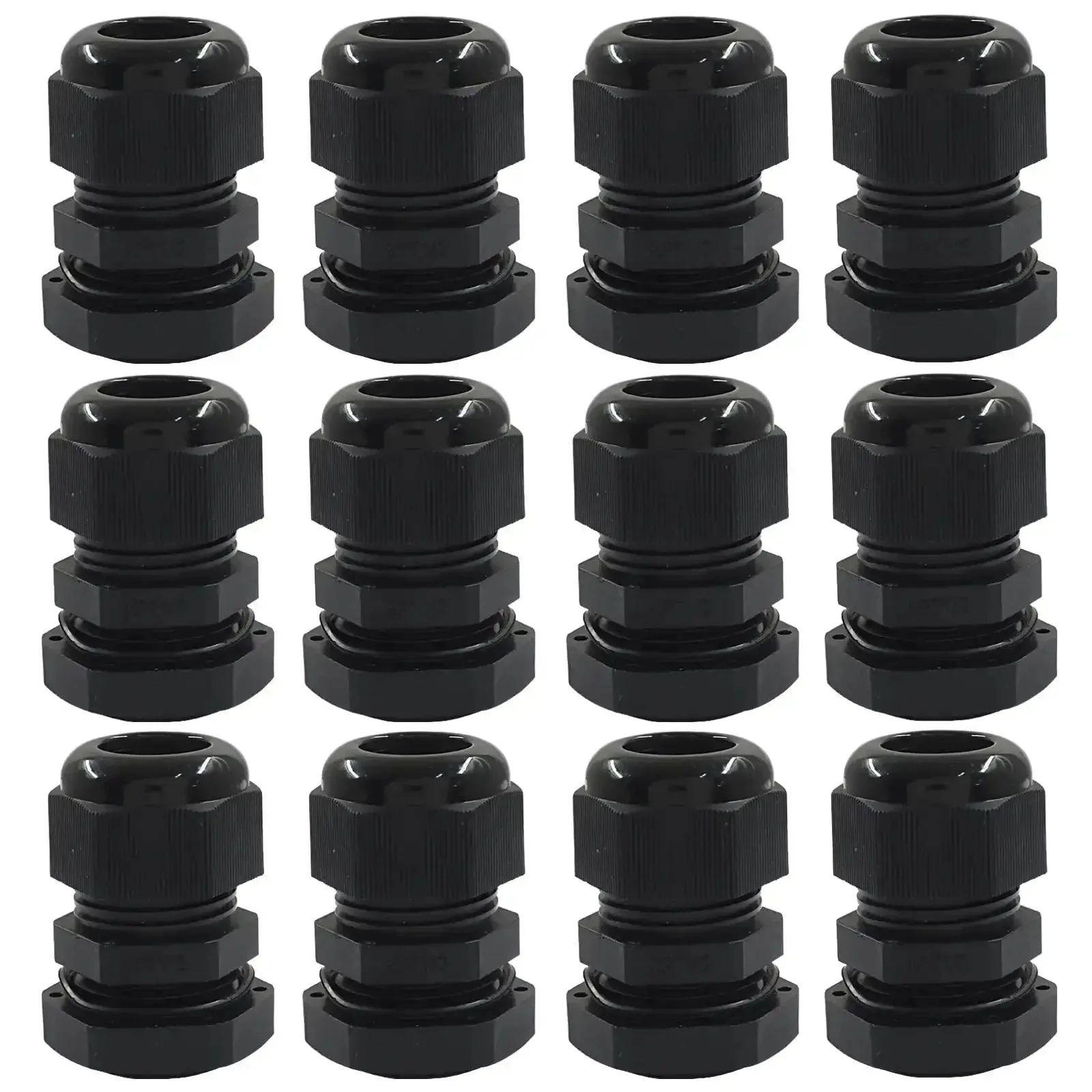 12 Pcs Half Inch NPT Nylon Cable Glands Waterproof Adjustable Cord Grips With Locknut And Gaskets Beefed-Up Heavy Duty Strain Relief For Electrical Industrial And Automotive Wires