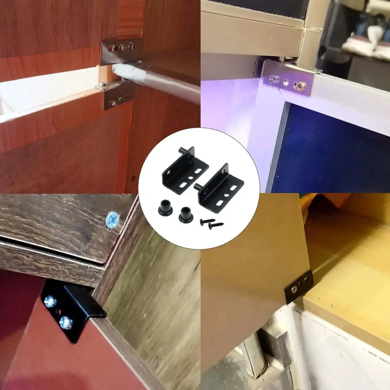 12 Pcs Pivot Hinges 1.57 Inch Concealed Heavy Duty Iron Hardware For Wood Doors Cabinets Drawers With 8mm Holes Black Finish Built To Last And Go To Quick Install - Image 3