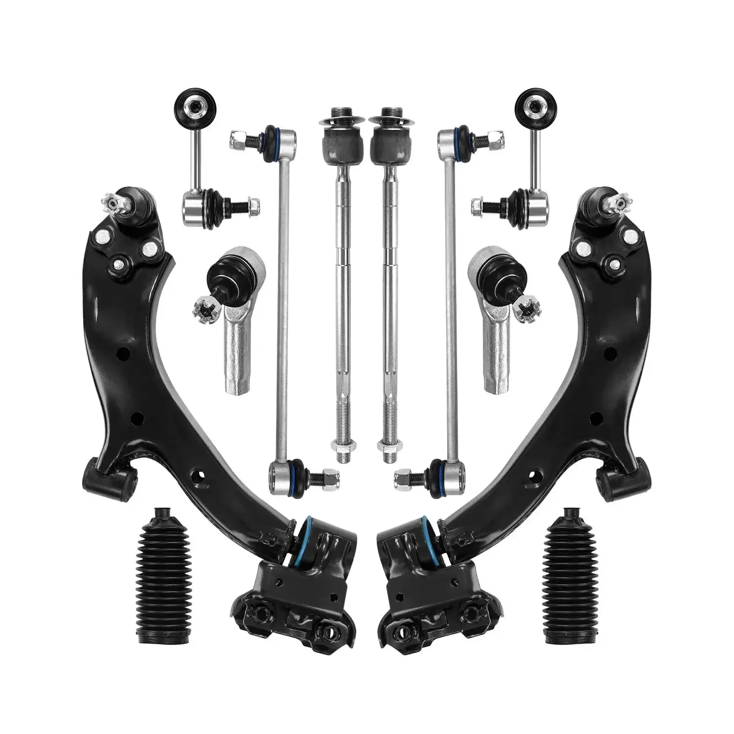 12 Piece Control Arm Replacement Kit With Ball Joint Tie Rod Boots And Sway Bar End Links For Honda CRV 2007 2011 Bolt On Suspension Upgrade Direct Fit Top Notch All In One Kit