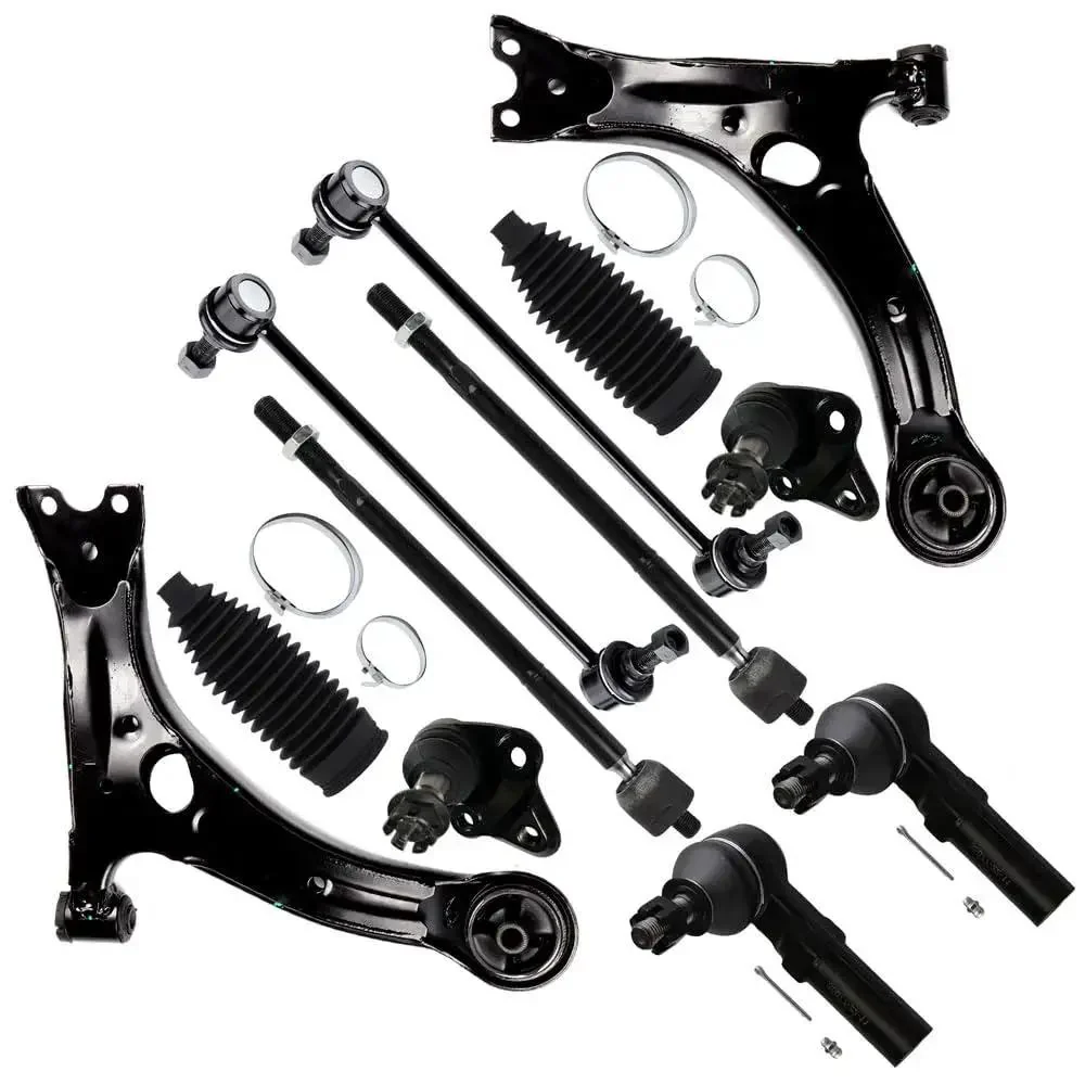 12 Piece Front Control Arm Suspension Kit For Toyota Corolla 2009 2010 2011 2012 2013 Includes Front Lower Control Arm Ball Joints Inner And Outer Tie Rod Ends And Sway Bar End Links Built Tough For Daily Driving - Image 4