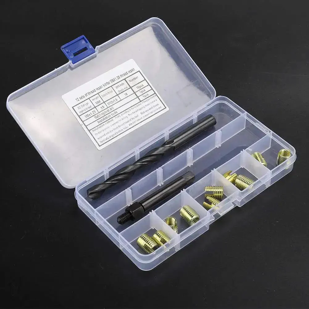12 Piece M8 X 1.25 Thread Repair Kit With Self Tapping Inserts For Automobiles Rail Cars Home Appliances And Machinery DIY Friendly Durable Easy To Use For Fixing Stripped Threads In Metal Plastic - Image 3