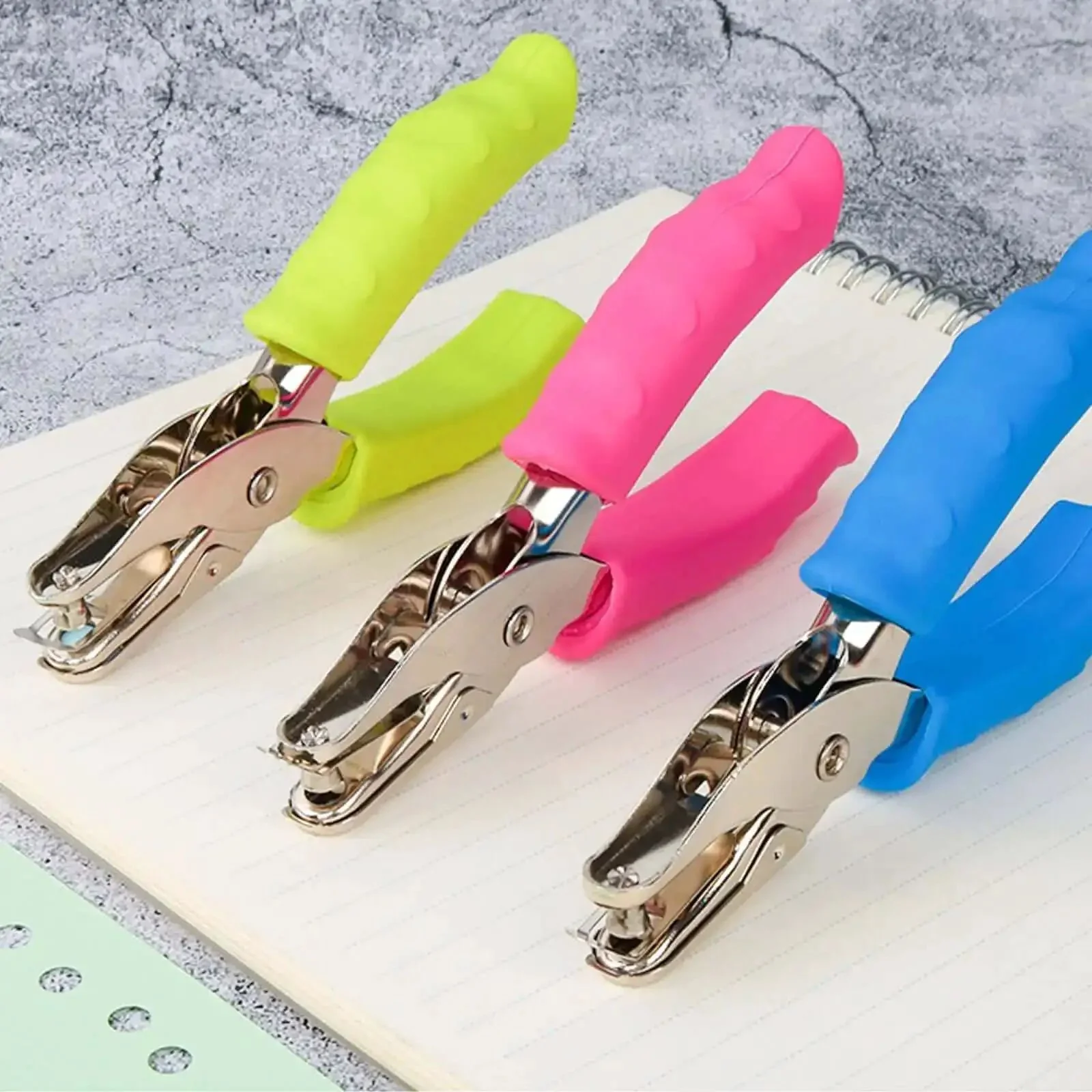 12 Piece Multicolor Single Hole Puncher Set, Quarter Inch Metal Handheld Circle Punch With Soft Grip For Craft Paper Labels Greeting Cards Notebooks, Durable DIY Craft Tool For Quick Precise Holes - Image 4