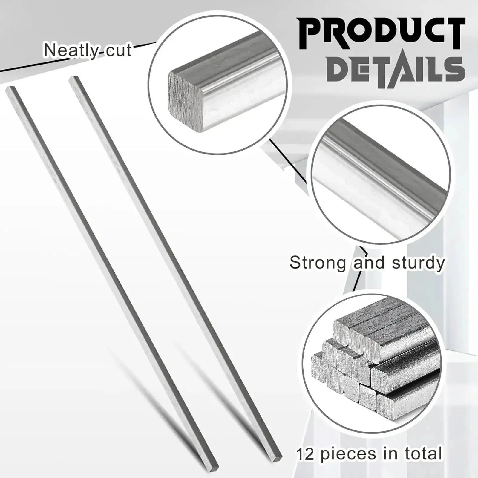 12 Piece Square Steel Bar Stock Set One Quarter Inch By One Quarter Inch By Twelve Inch Cold Drawn Metal Bars For DIY Projects Fabrication And Industrial Use Heavy Duty High Precision Durable And Ready For Machining - Image 6