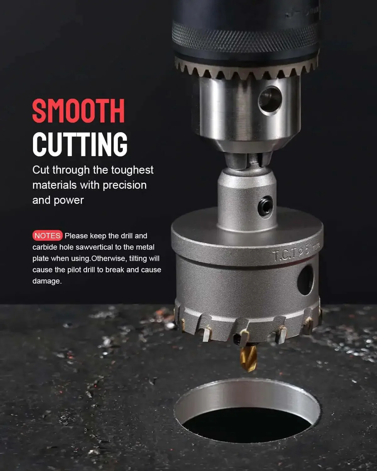 12 Piece Tungsten Carbide Tipped Hole Saw Kit For Hard Metals 5/8 To 2-1/8 Inches 2/5 Inch Shank The Go To Tool For Metal Sheets Stainless Steel Cast Iron Aluminum Copper And More - Image 2