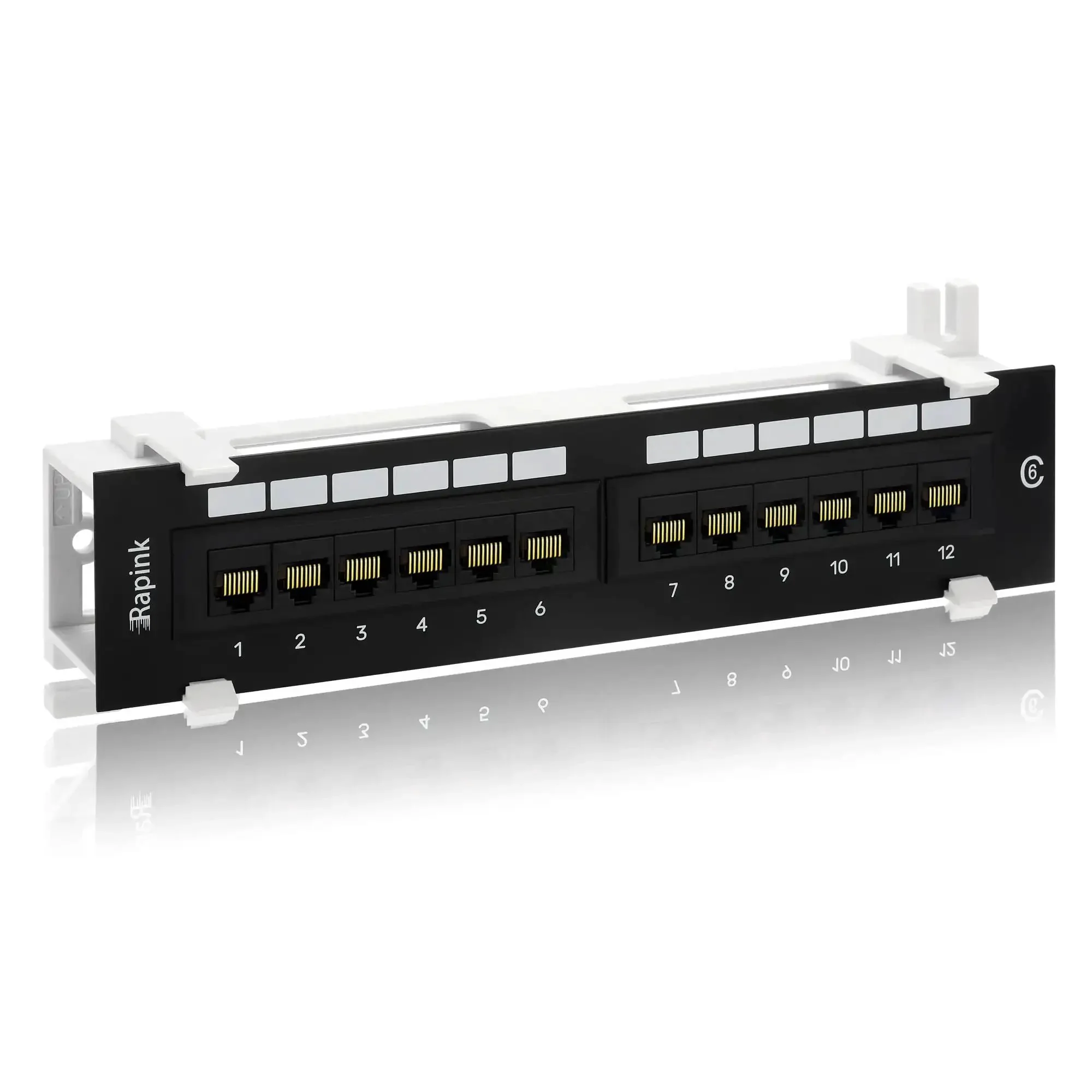 12 Port Cat6 Patch Panel With 10G Support For Home Networking, 1U Wall Mount Ethernet Patch Panel UTP 10 Inch Punch Down Block, Compatible With Cat5e Cat5 Cabling, High Speed Network Organizer