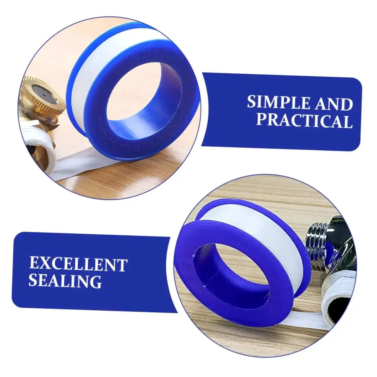 12 Rolls High Temp PTFE Sealing Tape For Water Leaks Faucets Shower Heads Garden Hoses Plumber Tape Leak Proof Thread Sealant Stretchy Yet Durable With Superior Heat Resistance And Quick Sealing - Image 2