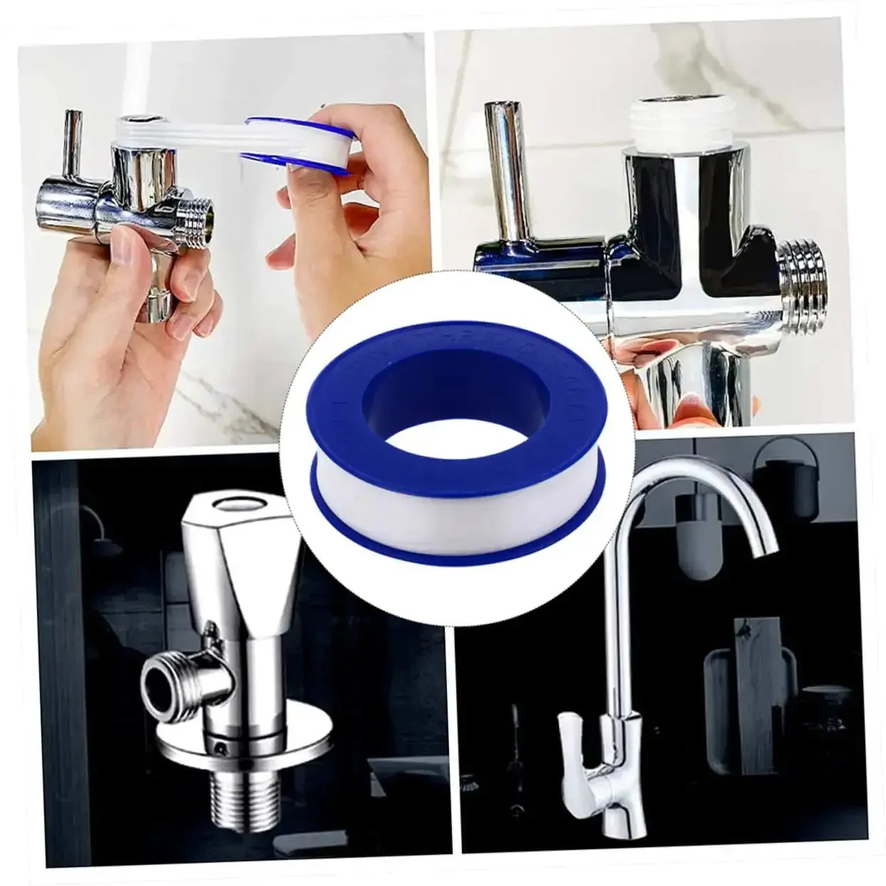 12 Rolls PTFE Plumbers Tape Sealing Tape For Faucet Leaks And High Temperature Plumbing Pipe Sealant For Home Garden DIY Repairs Prevents Leaks And Extends Pipe Life - Image 3