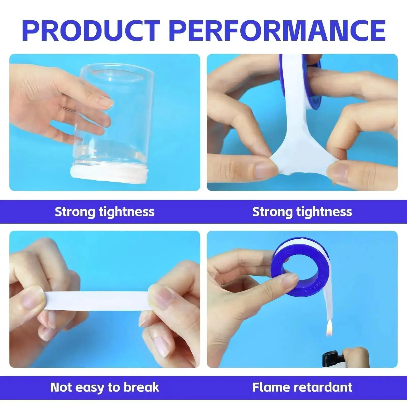 12 Rolls PTFE Teflon Tape For Plumbers 1/2 Inch By 520 Inches White Thread Sealant For Shower Heads And Water Pipes, Leak Prevention And Sealing Tape For Threaded Connections, Heavy Duty Pro Grade - Image 4