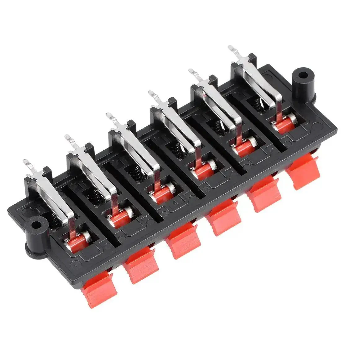 12 Way Jack Socket Spring Push Release Connector Speaker Terminal Strip Block For DIY Speaker Builds And Upgrades, 12 Pins, Push Type, Spring Loaded, Solid Connection, Red Black Coding, 100V 1.5A - Image 3