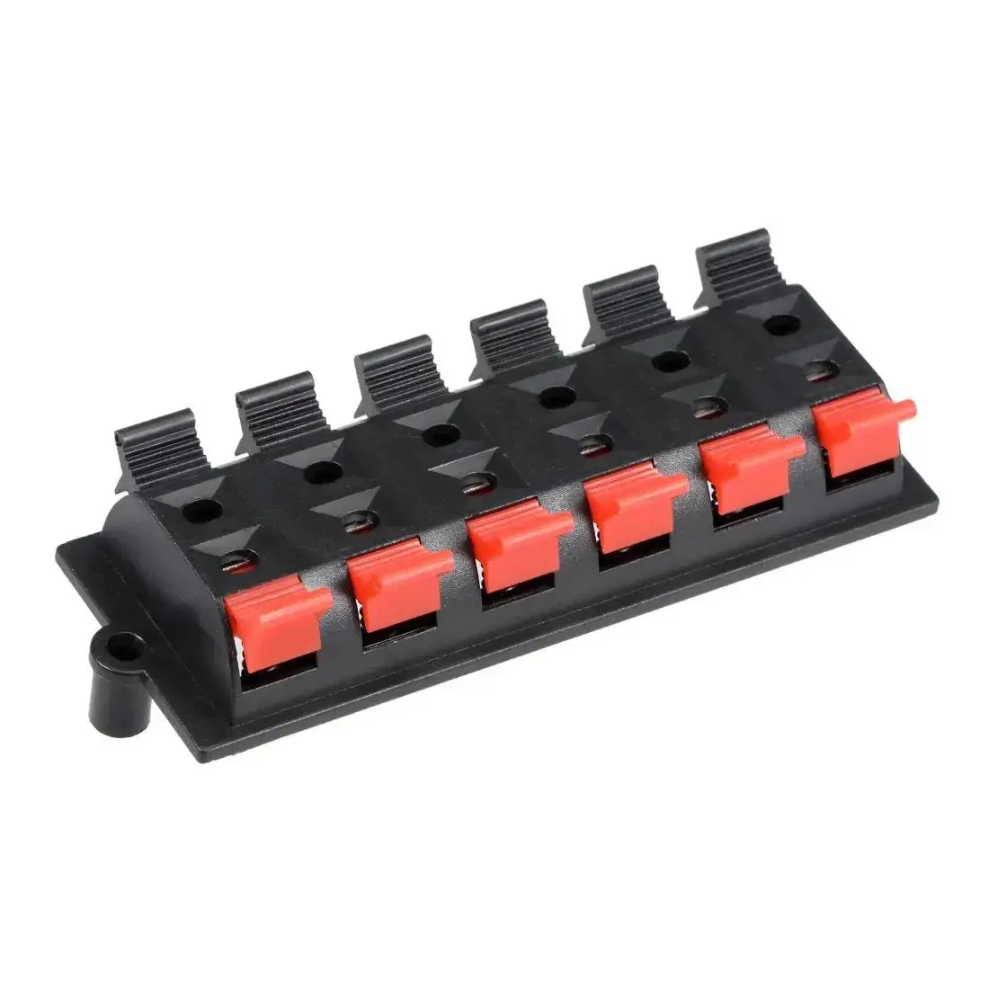 12 Way Jack Socket Spring Push Release Connector Speaker Terminal Strip Block For DIY Speaker Builds And Upgrades, 12 Pins, Push Type, Spring Loaded, Solid Connection, Red Black Coding, 100V 1.5A - Image 4