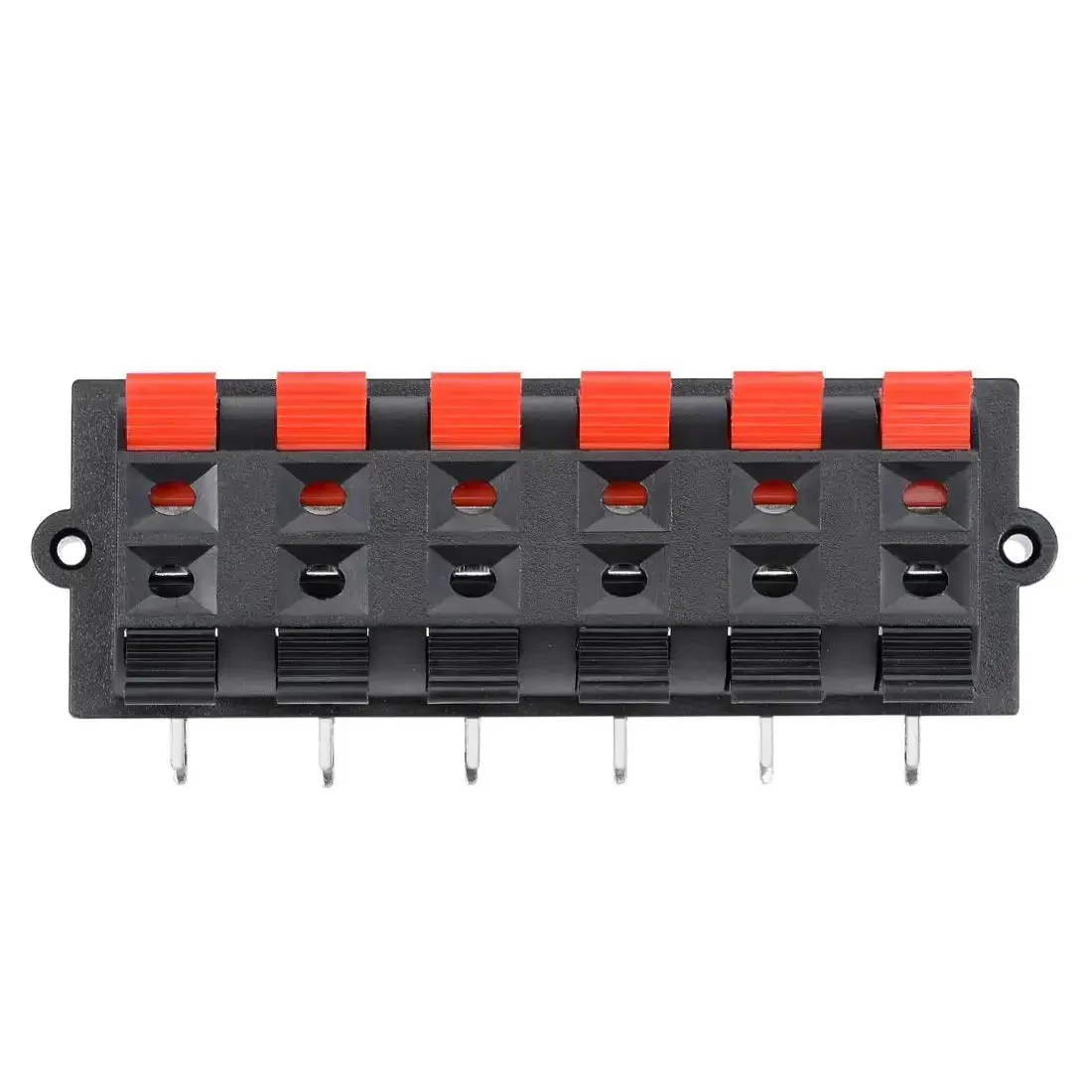 12 Way Jack Socket Spring Push Release Connector Speaker Terminal Strip Block For DIY Speaker Builds And Upgrades, 12 Pins, Push Type, Spring Loaded, Solid Connection, Red Black Coding, 100V 1.5A - Image 5