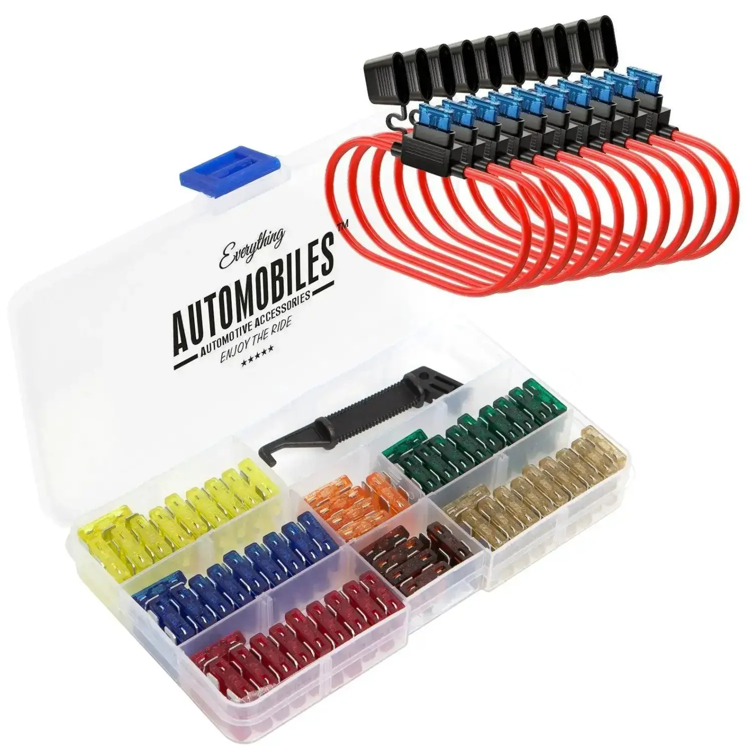 120 Assorted ATC Fuses With 10 Inline Fuse Holders And Fuse Puller Tool, Handy Automotive Fuse Kit For Your Ride, 12V Wiring, Secure Connections And Quick Replacements
