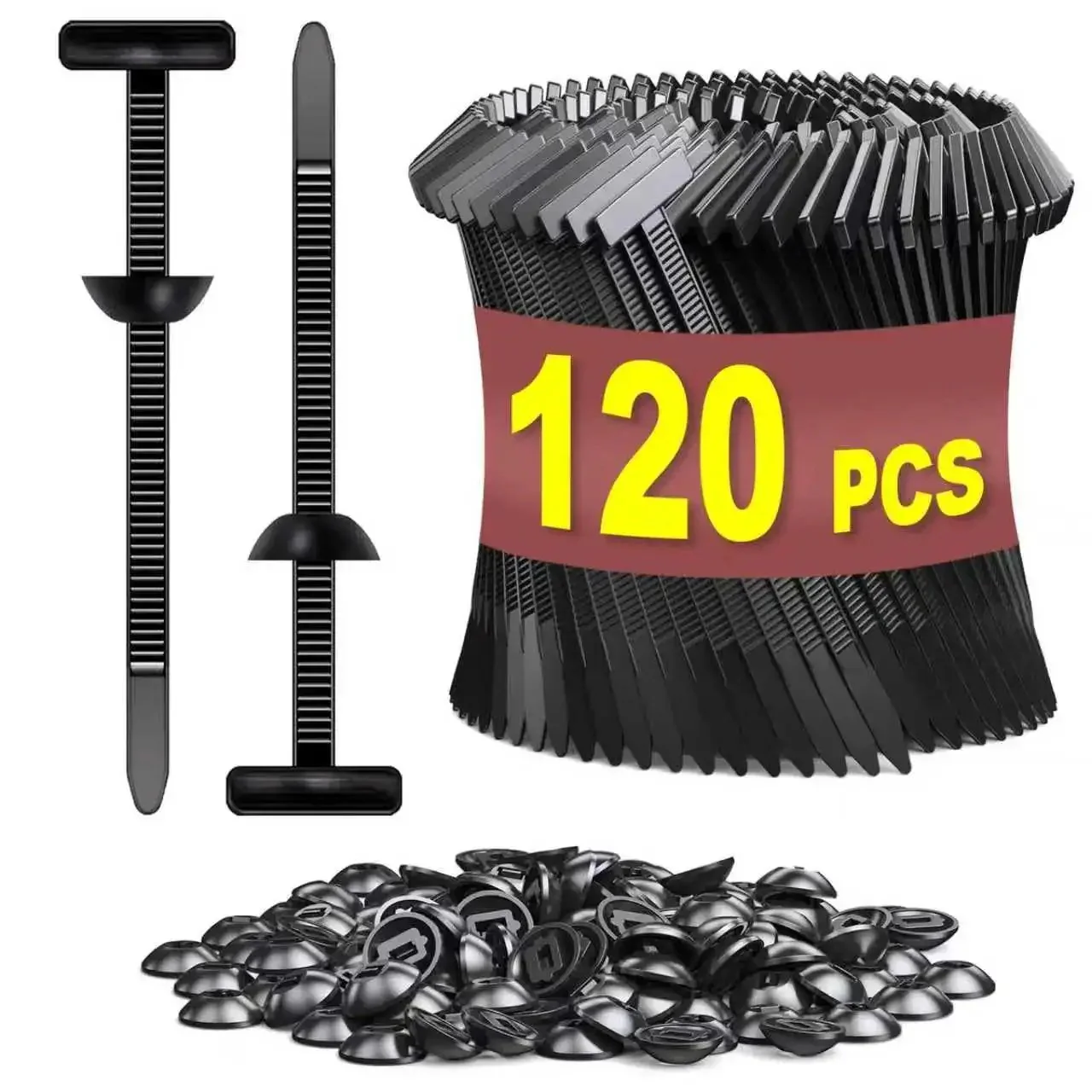 120 Pcs Nylon Cable Tie Buckle Zip Tie Automotive Clips Universal Self Locking Fasteners for Car Fender Engine Cover Mudguard Replacement