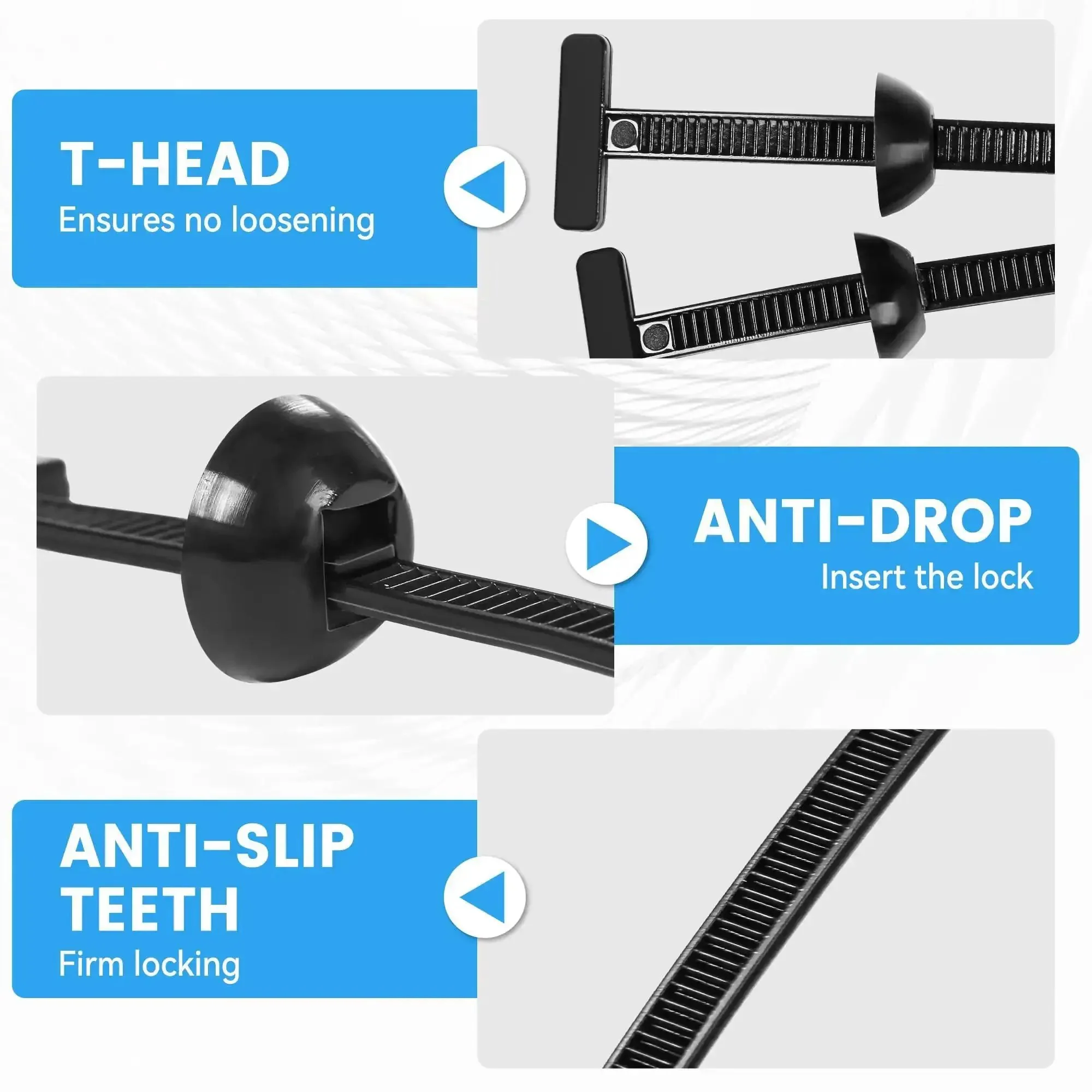 120 Pcs Nylon Cable Tie Buckle Zip Tie Automotive Clips Universal Self Locking Fasteners for Car Fender Engine Cover Mudguard Replacement - Image 6