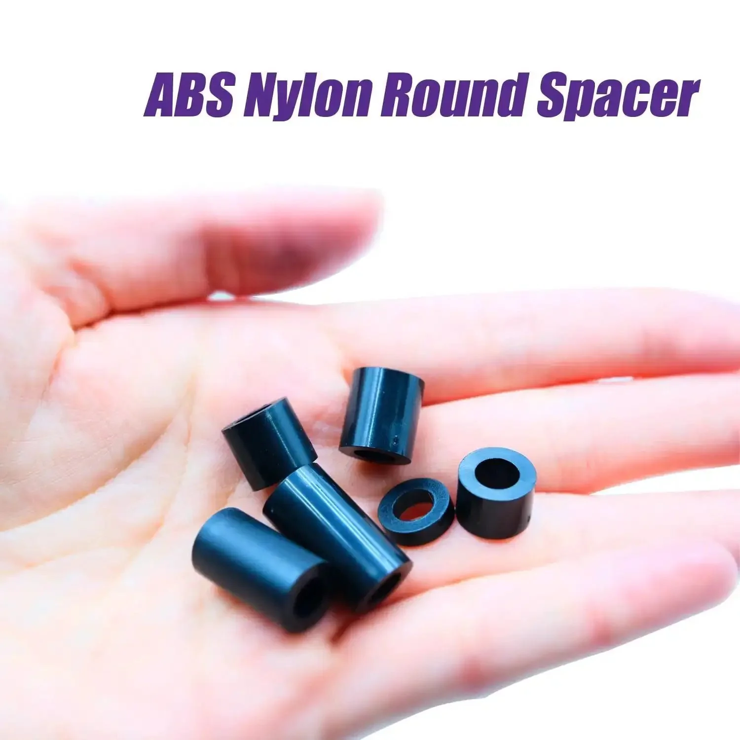 120 Piece Black Nylon ABS Round Spacers Kit No Threads, Plastic Spacer Set For M3 Screws, Assorted Sizes And Lengths From 3mm To 25mm, ID 3.2mm, 10 Sizes, Durable Insulating Spacer Kit - Image 4