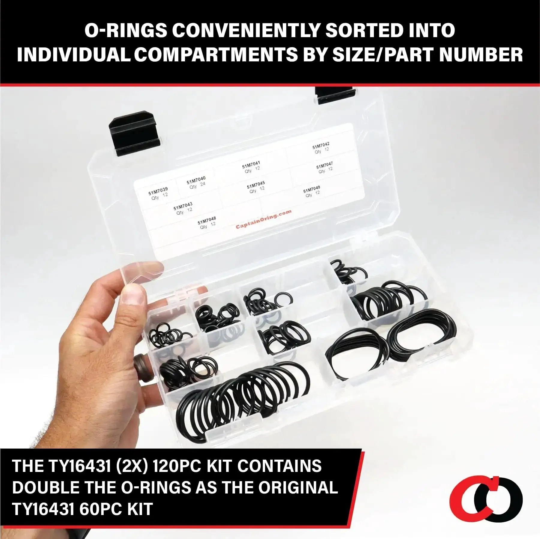 120 Piece Pro Grade O Ring Kit For SAE J2244/2 ISO 6149 Metric Port Hydraulic Fittings Includes 9 Sizes Buna N 90 Durometer O Rings Compatible With John Deere And Other Hydraulic Equipment - Image 3