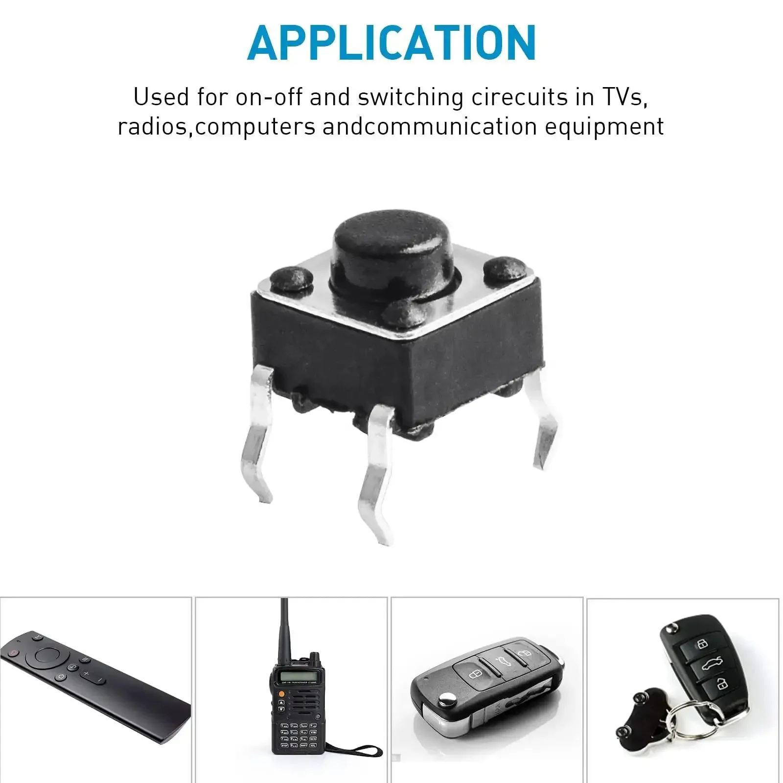 120 Piece Set Of 6x6x5mm Momentary Tact Switches For PCB 4 Pin DIP Black Push Button Micro Switch For Electronics DIY Projects And Prototyping Ideal For Arcade Cabinets Robotics Hobbyists And Replacement Parts - Image 2