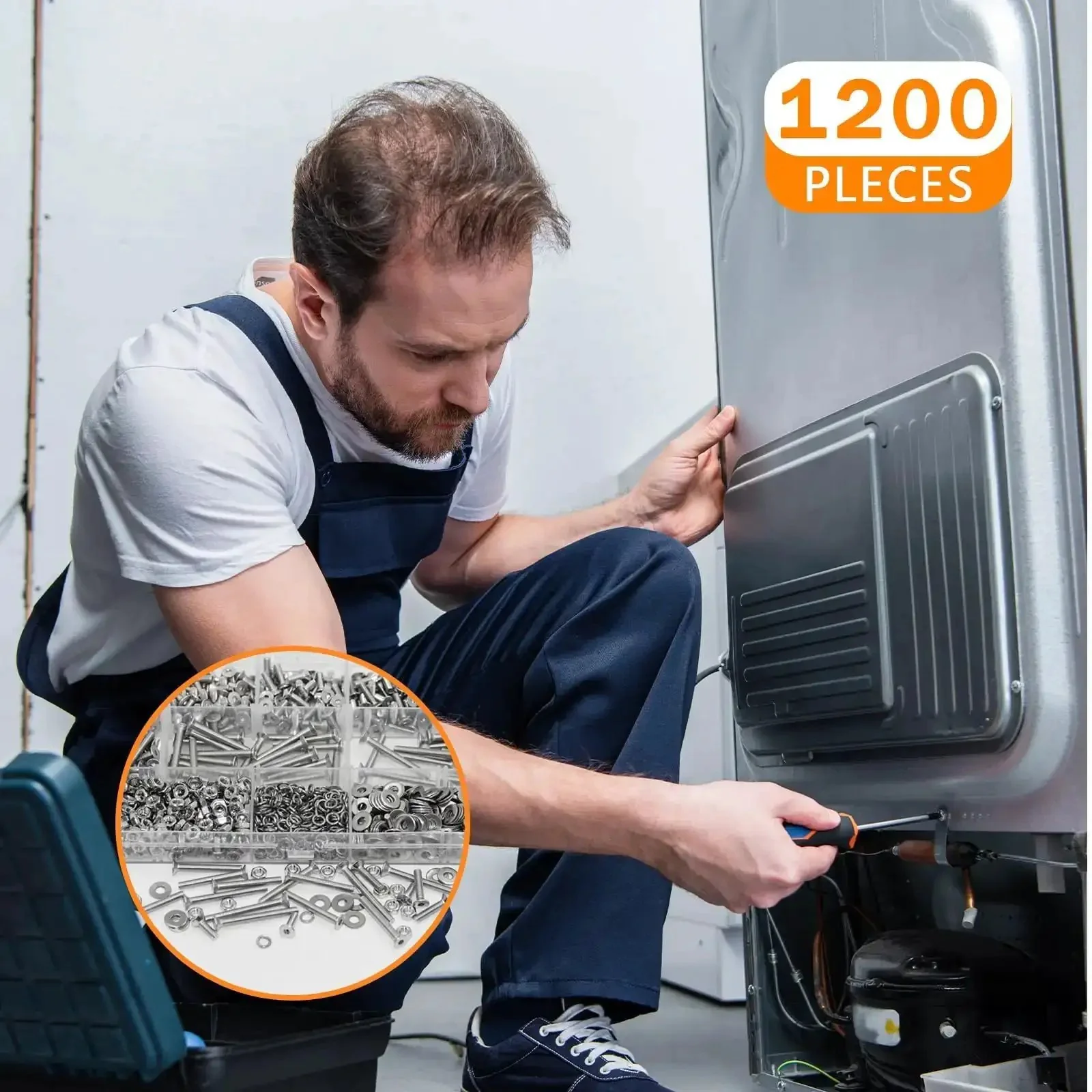 1200 Pcs M3 Stainless Steel Countersunk Head Hex Socket Screws Bolts Nuts And Washers Assortment Kit for Home DIY Projects and Industrial Use Includes Eight Lengths From 6mm to 30mm with Nuts And Flat Washers - Image 3