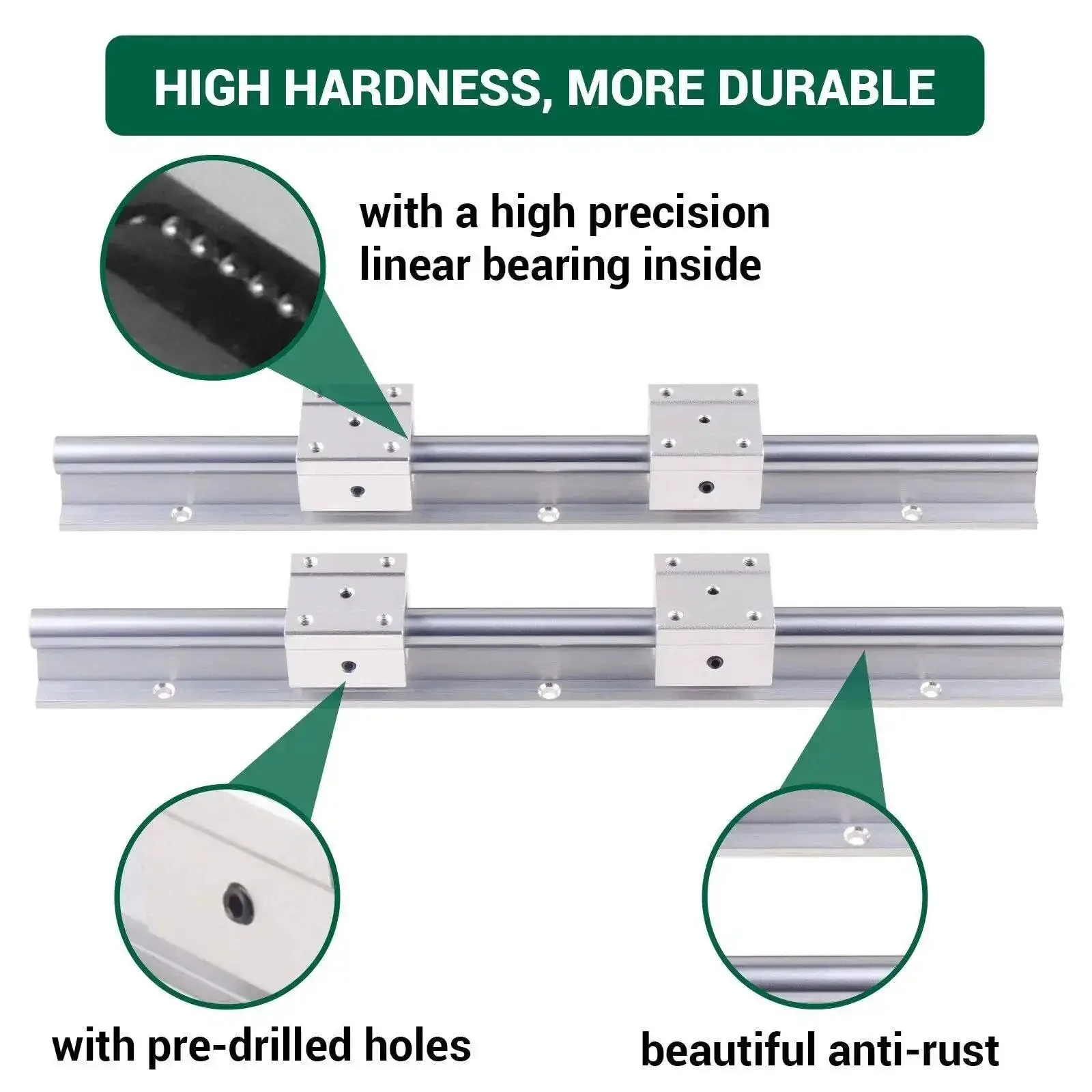 1200mm Linear Rail Kit With Two Rails And Four SBR16UU Bearing Blocks For DIY CNC Routers Lathes And Mills Smooth Glide And Heavy Duty Stability For Precise Cutting And Reliable Performance Pro Grade Build - Image 5