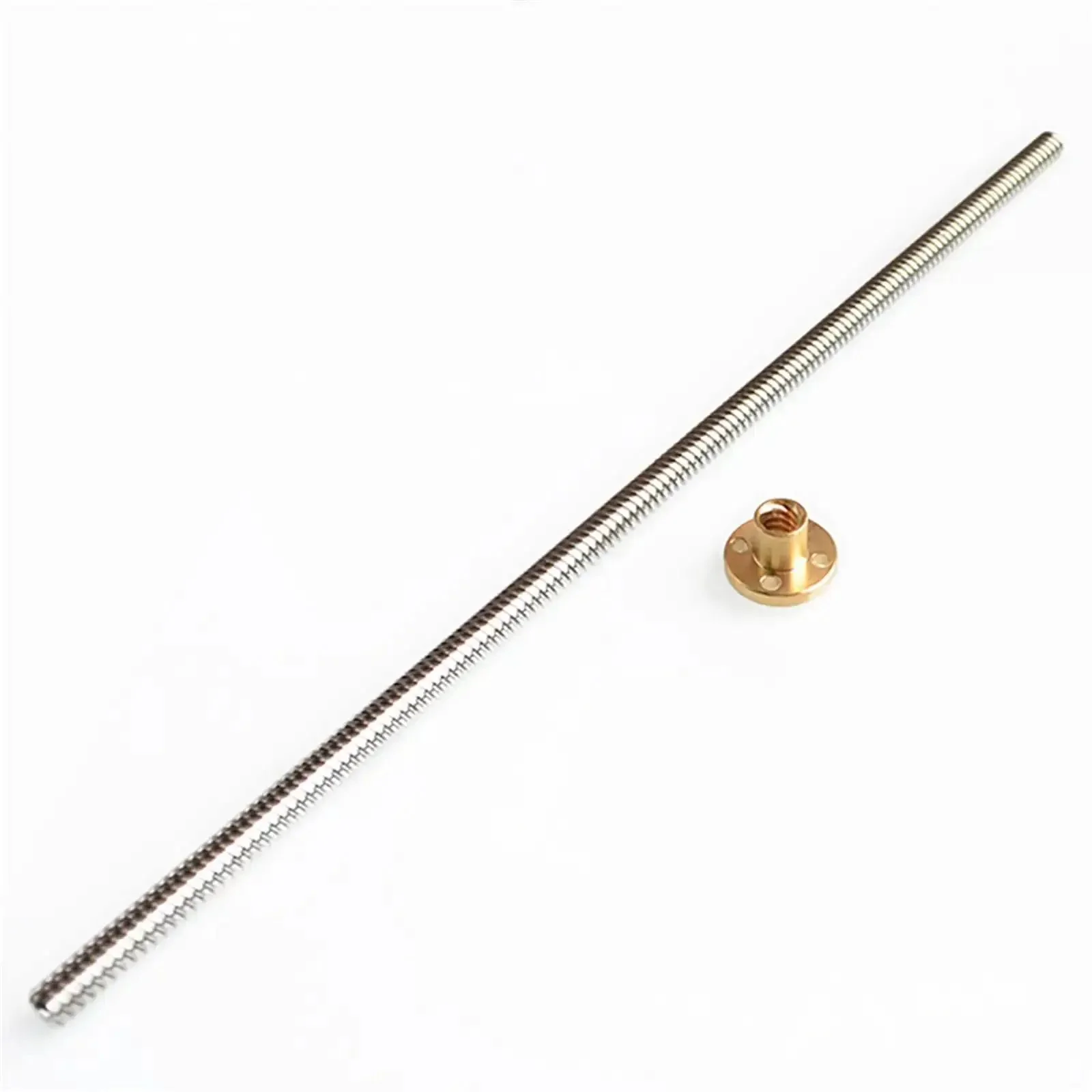 1200Mm T8 Lead Screw With 2Mm Lead And 2Mm Pitch, Stainless Steel Rod With Copper Nut For 3D Printer And CNC Z Axis, Pre Drilled Mounting Holes, Easy Install, Durable High Precision Drive - Image 3