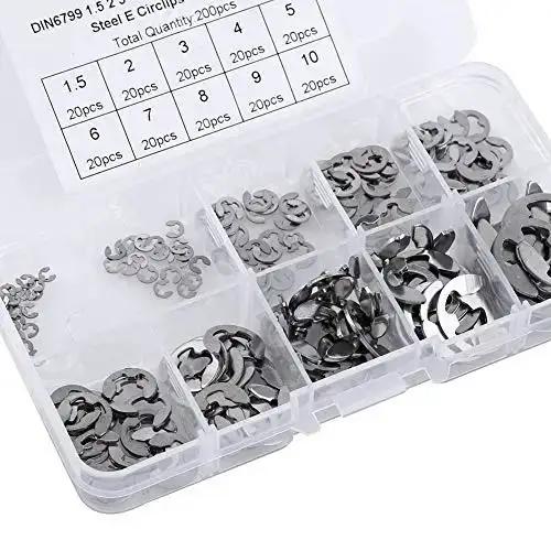 120Pcs 304 Stainless Steel E Clip Retaining Snap Ring Circlip Kit 1.5 To 10 Mm With Labeled Storage Box Built Tough For Outdoor Use And Humidity Resistance, Quick Grab And Easy Install For Shaft Grooves In Industrial Machines - Image 8