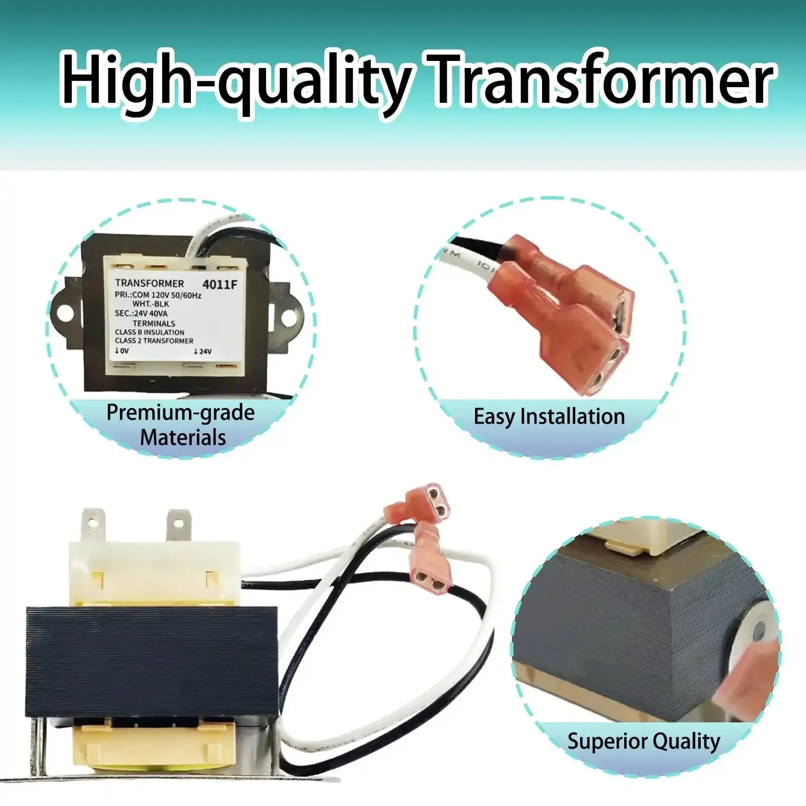 120V To 24V HVAC Transformer For Goodman Amana Furnaces 40VA Class 2 Control Primary 120V Secondary 24V Foot Mount Multi Tap Replacement Furnace Transformer - Image 3