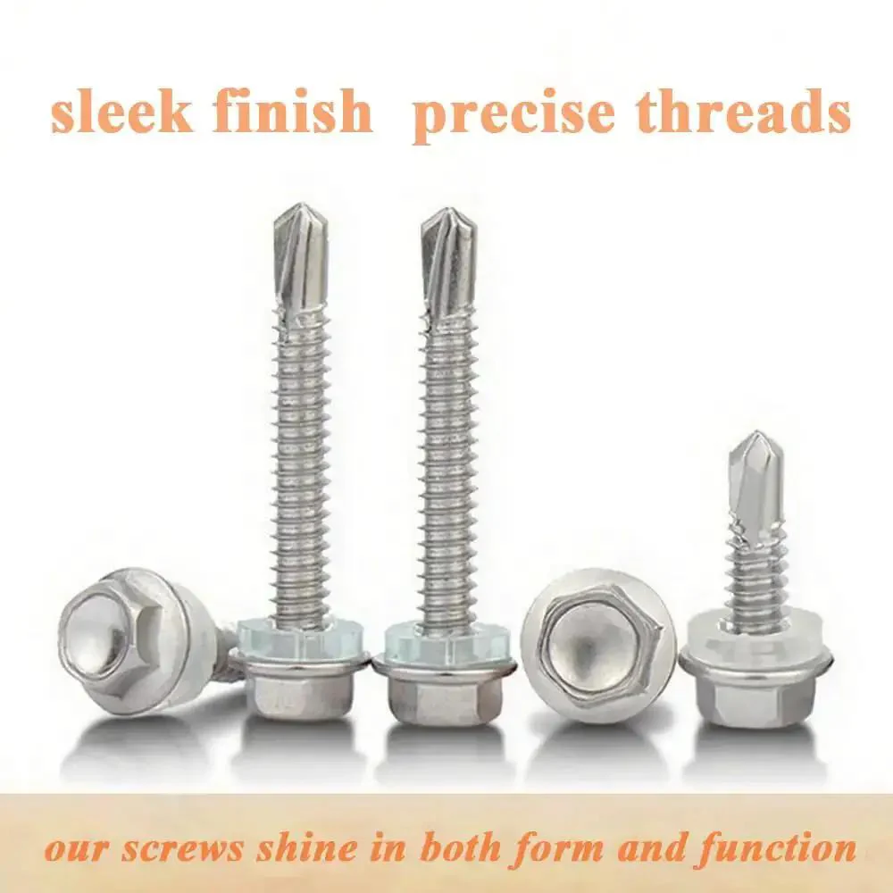 125 Piece Self Tapping Screws Kit In 410 Stainless Hex Head Assortment For Sizes Ten And Twelve, Pro Grade Self Drilling Screws For Metal And Wood, HVAC Ductwork, DIY Home Repair Projects, Rust Proof And Built To Last - Image 2