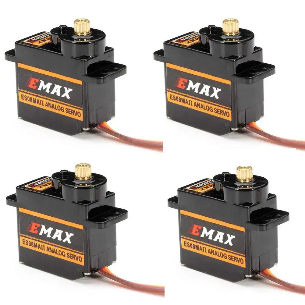 12G Mini Metal Gear Analog Servo for RC Models Pack of 4 Futaba JR Compatible 4.8 to 6.0 Volts 0.12 Sec Per 60 Degrees At 4.8 Volts 0.10 Sec Per 60 Degrees At 6.0 Volts Great for Helicopters Planes Boats and Small Robots