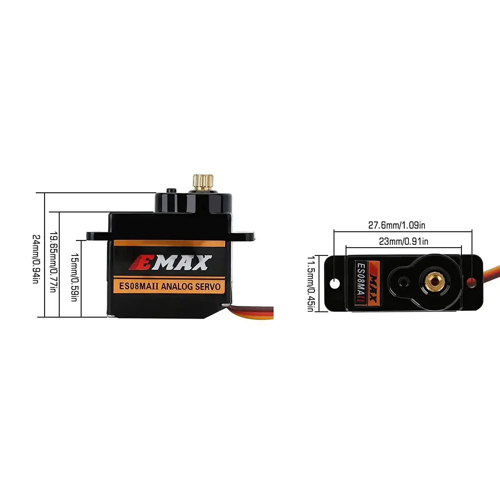 12G Mini Metal Gear Analog Servo for RC Models Pack of 4 Futaba JR Compatible 4.8 to 6.0 Volts 0.12 Sec Per 60 Degrees At 4.8 Volts 0.10 Sec Per 60 Degrees At 6.0 Volts Great for Helicopters Planes Boats and Small Robots - Image 5
