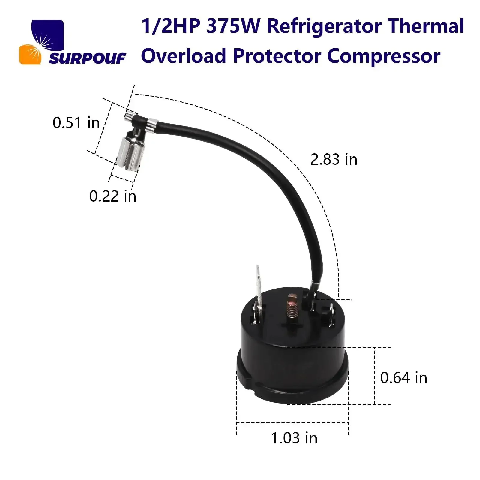 1/2HP 375W Refrigerator Thermal Overload Protector For Compressor Replacement Parts With Real Time Temperature Monitoring And Auto Shutoff Prevent Overheating And Protect Your Fridge Motor - Image 7