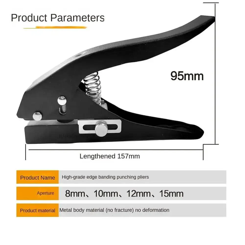 12mm Circle Hole Punch For ID Cards And PVC Badges Hand Held Round Paper Punch Grab And Go Easy To Use With 0 To 25mm Adjustable Feed Mess Free Desktop Punch Black - Image 2